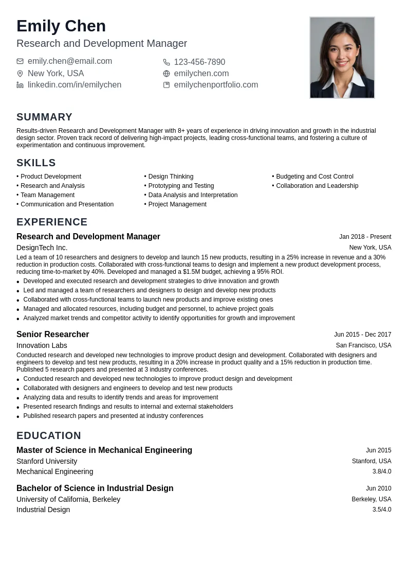 Research and Development Manager