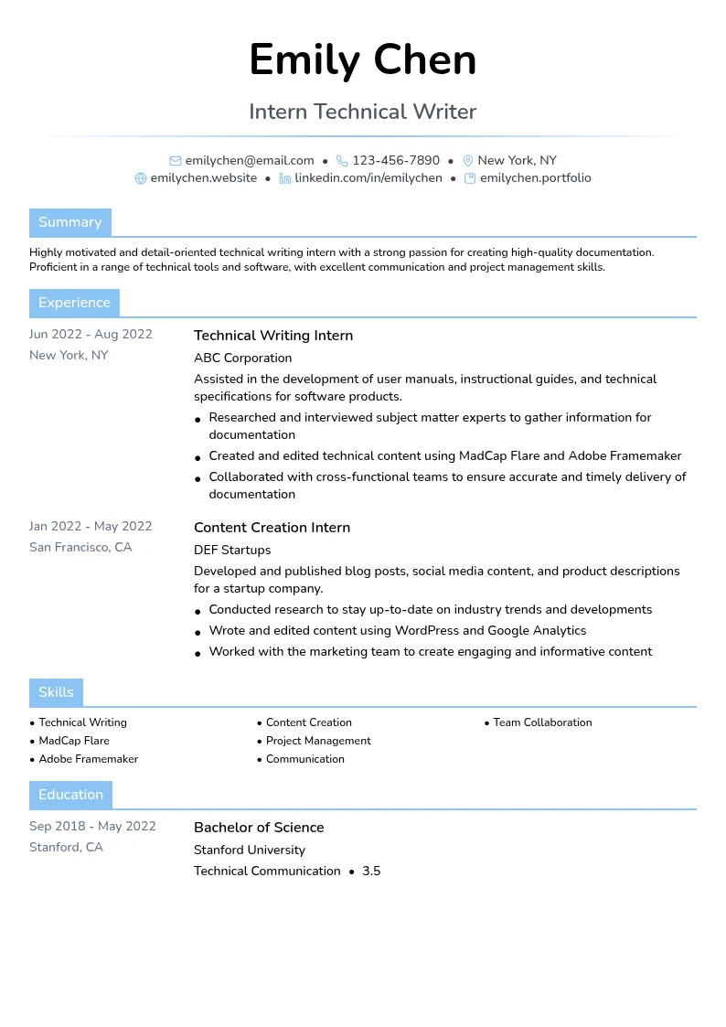 Intern Technical Writer