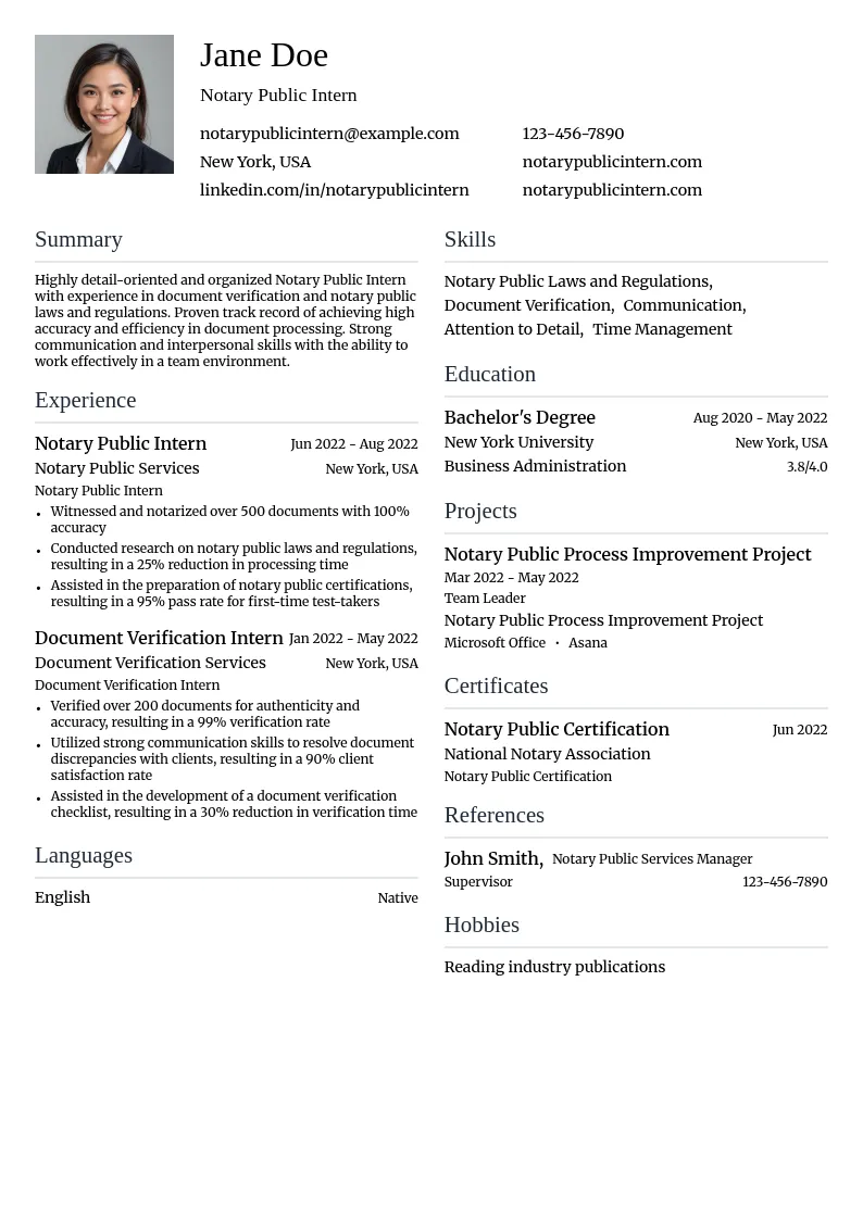 Notary Public Intern