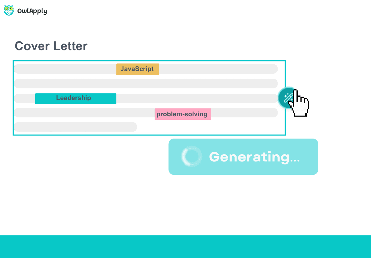Cover letter builder interface showing AI-powered letter generation options