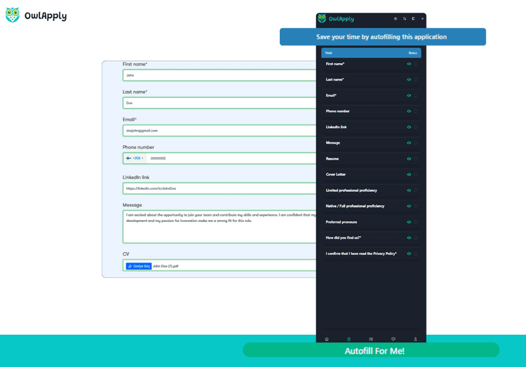 AI Job Application Autofill – Chrome Extension | OwlApply
