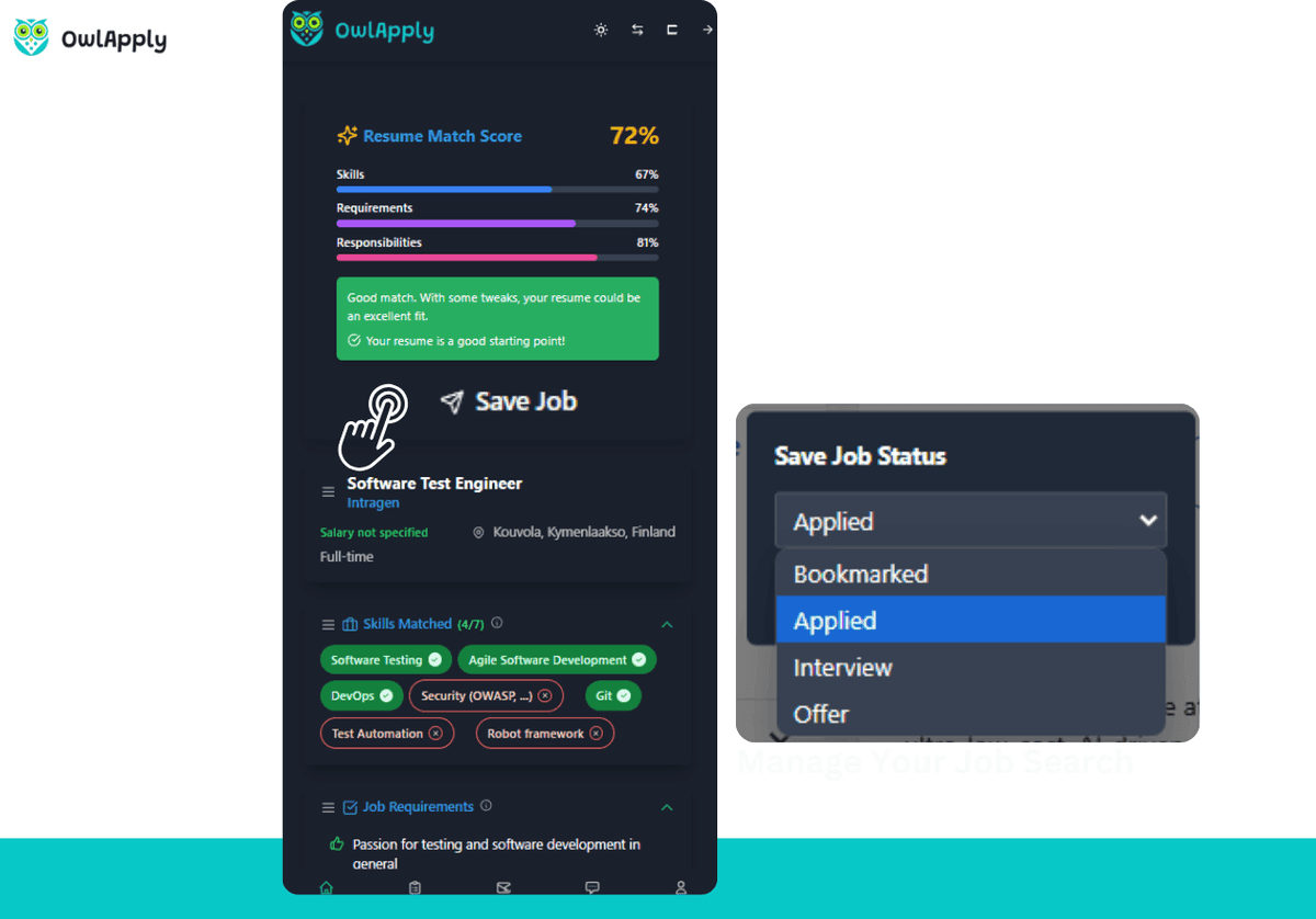 AI Job Application Tracker – Organize Your Search | OwlApply