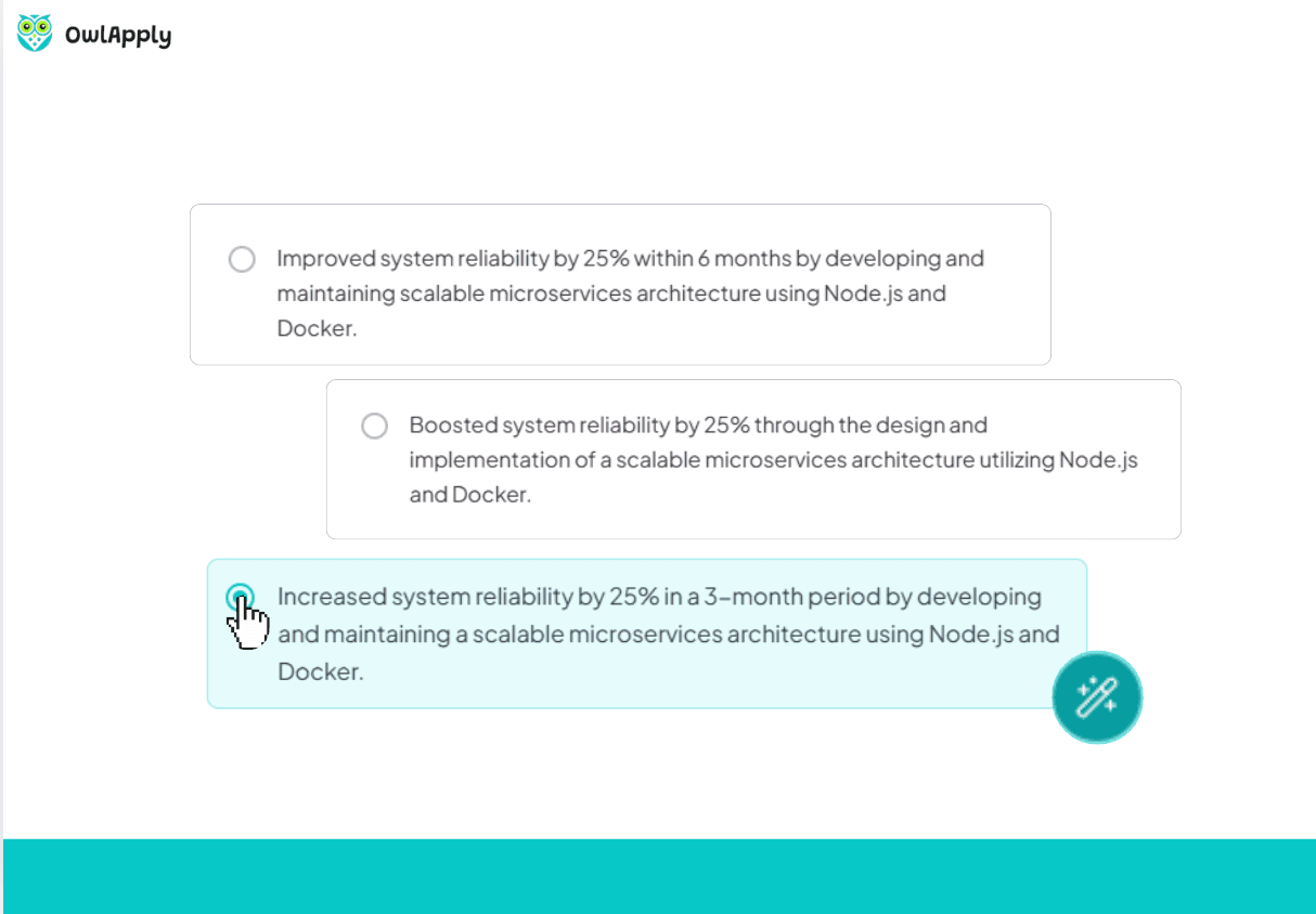 AI resume builder creating professional achievement statements