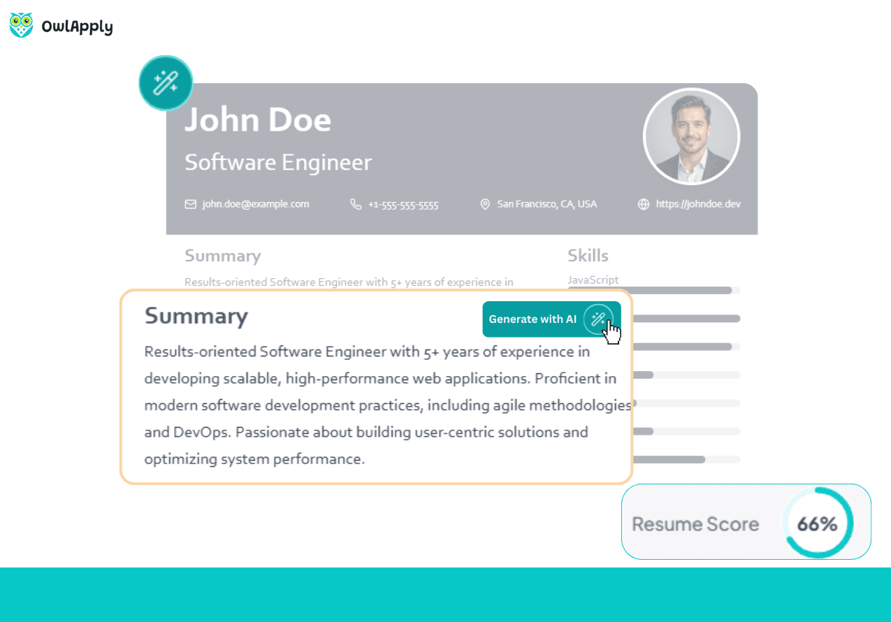 Resume scoring analysis interface