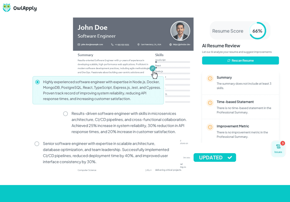 Resume scoring platform showing comprehensive analysis