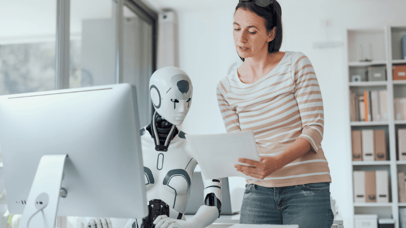 AI typing on a computer