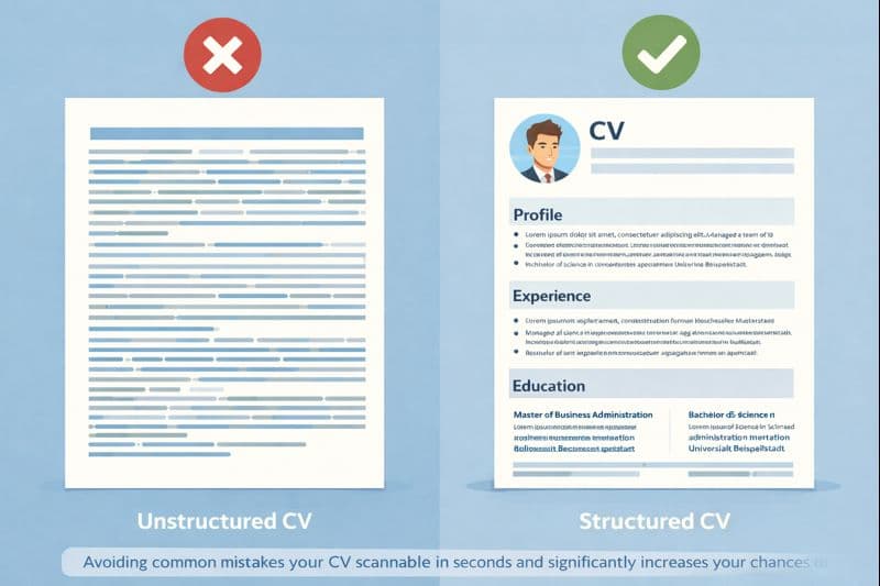 Comparison between structured and unstructured CV