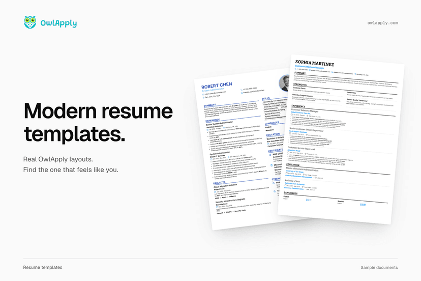 Resume Templates (2026) — 50+ ATS-Friendly Designs | OwlApply
