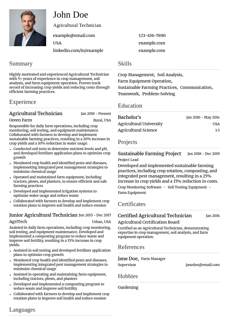 Agricultural Technician