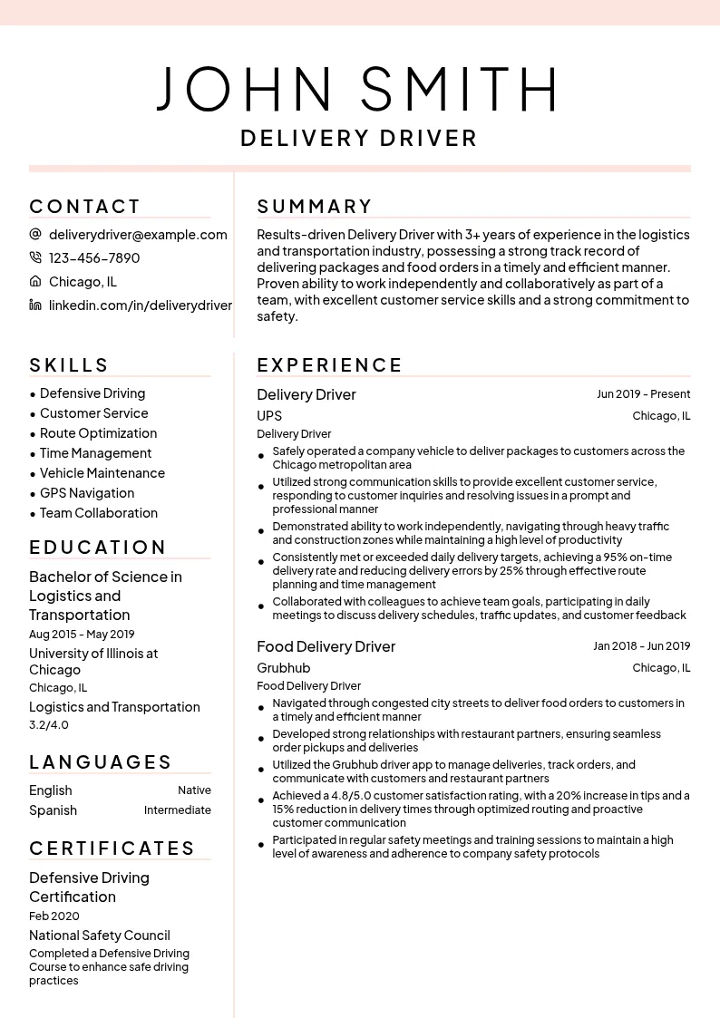 Delivery Driver