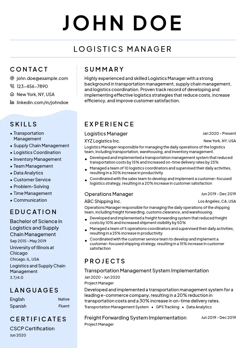Logistics Manager
