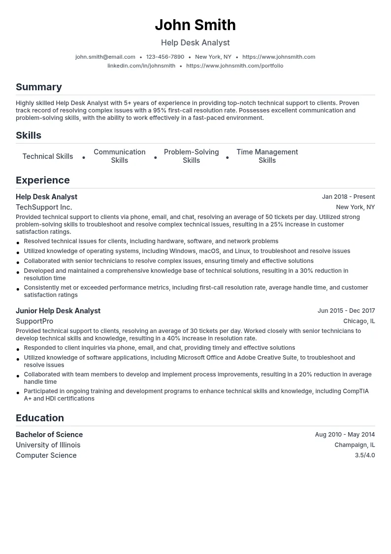 Help Desk Analyst
