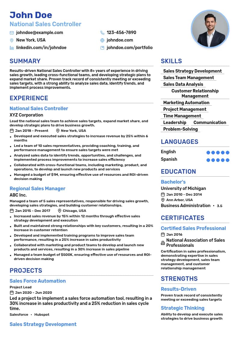 National Sales Controller