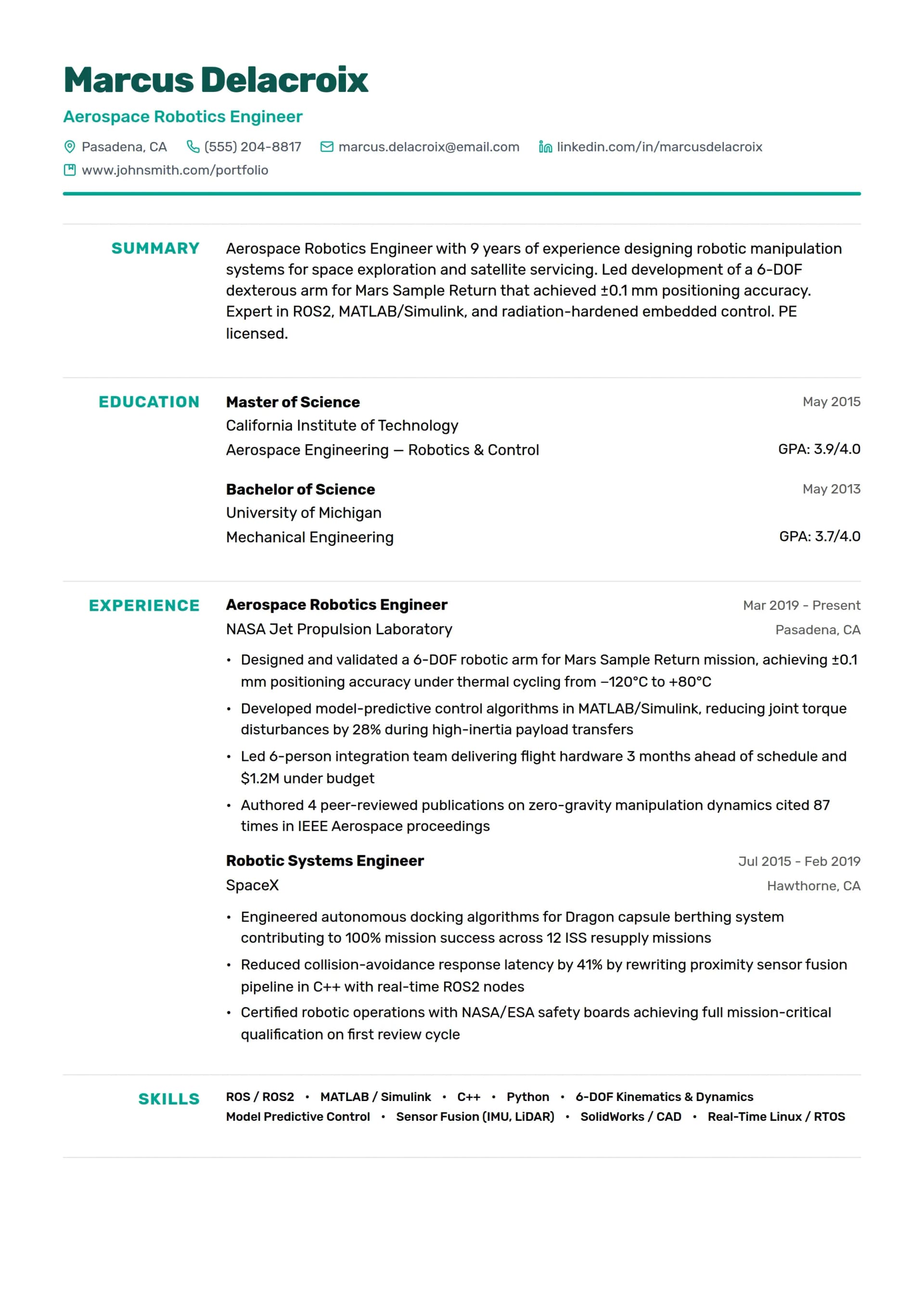 Aerospace Robotics Engineer