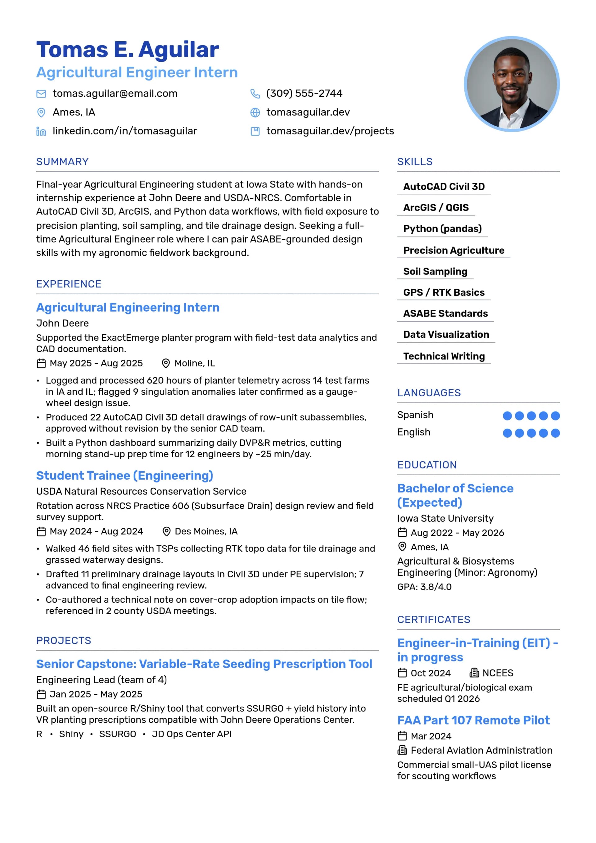 Agricultural Engineer Intern