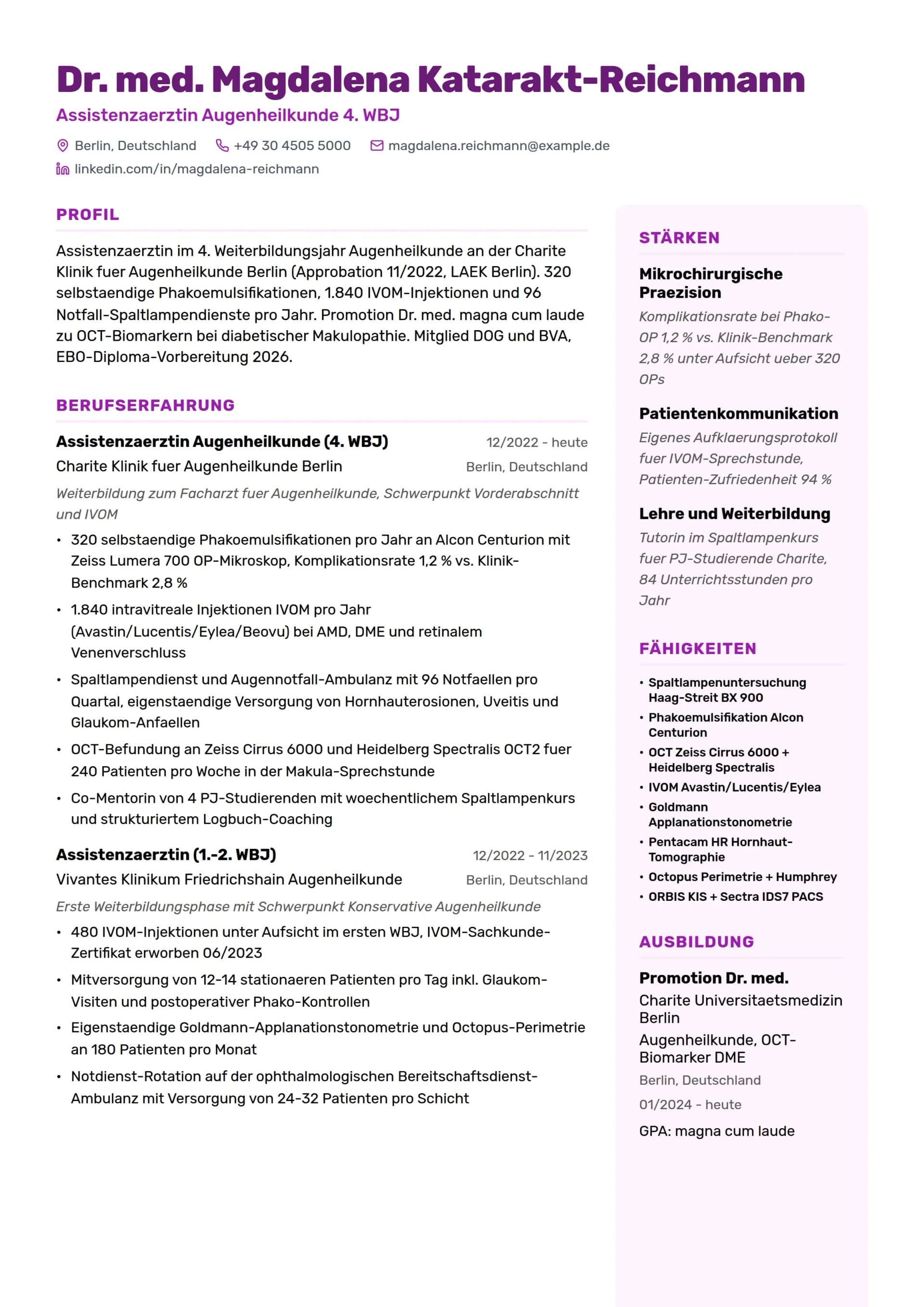 Assistenzarzt Augenheilkunde