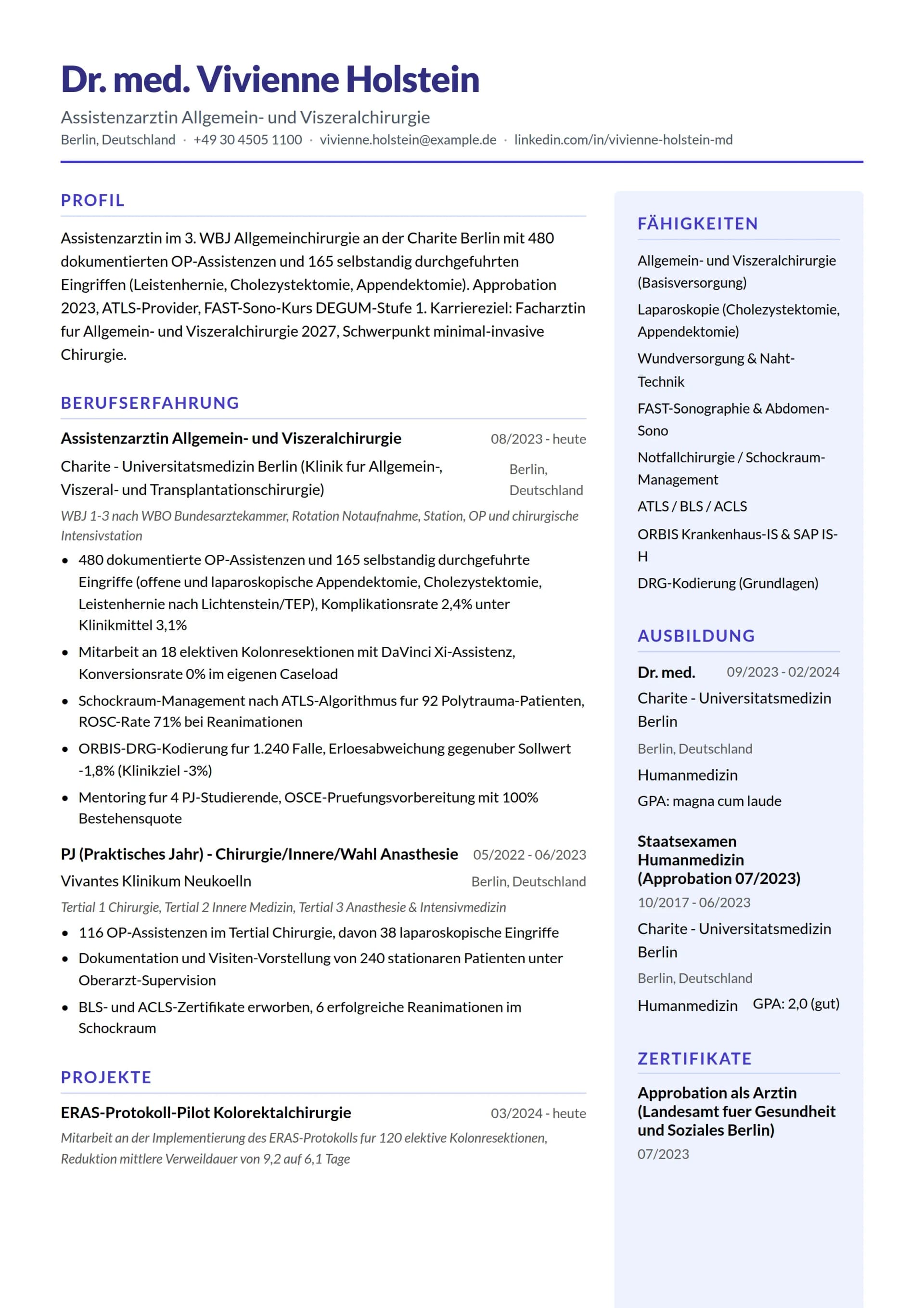 Assistenzärztin Chirurgie