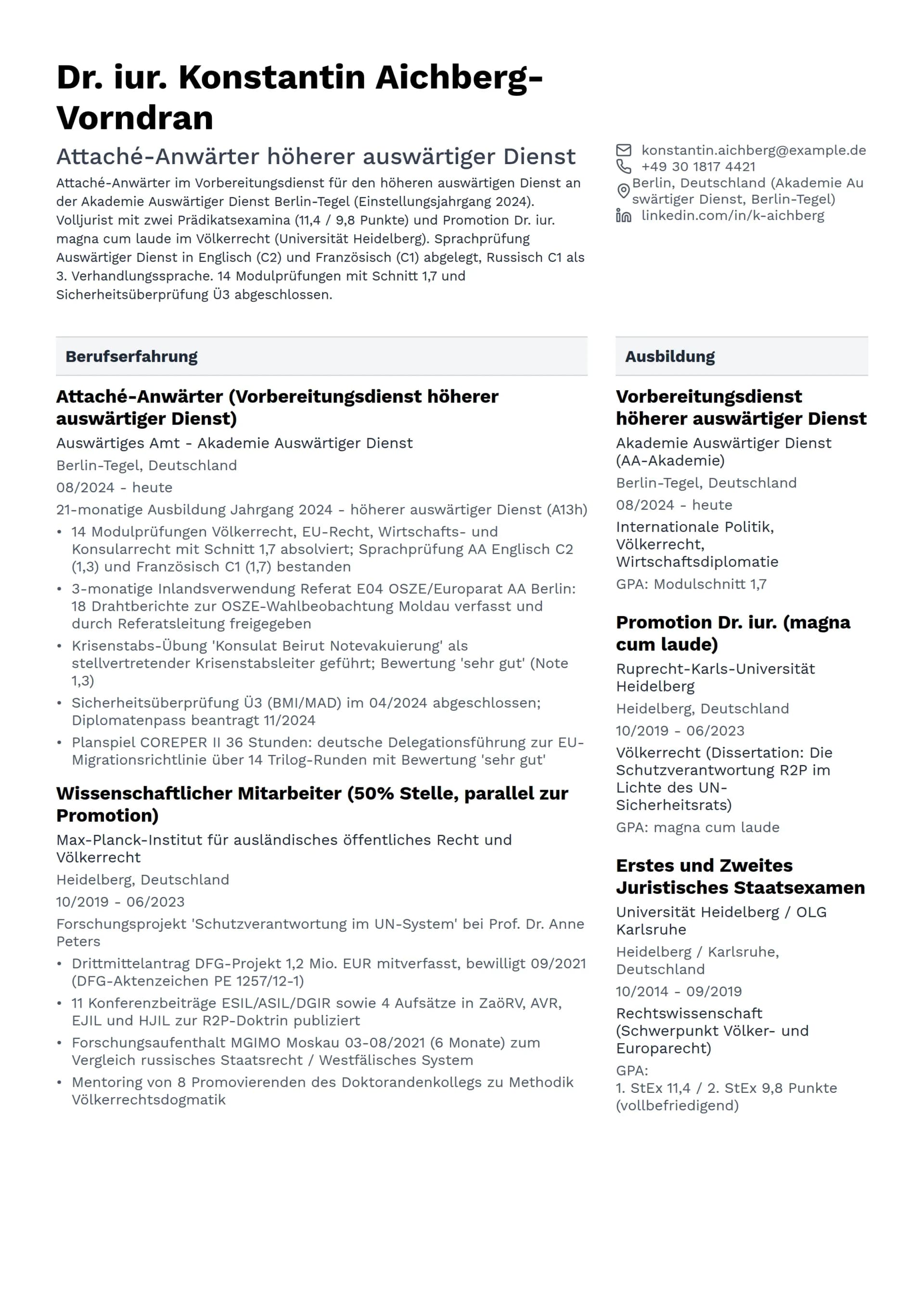 Attaché-Anwärter:in (Vorbereitungsdienst)
