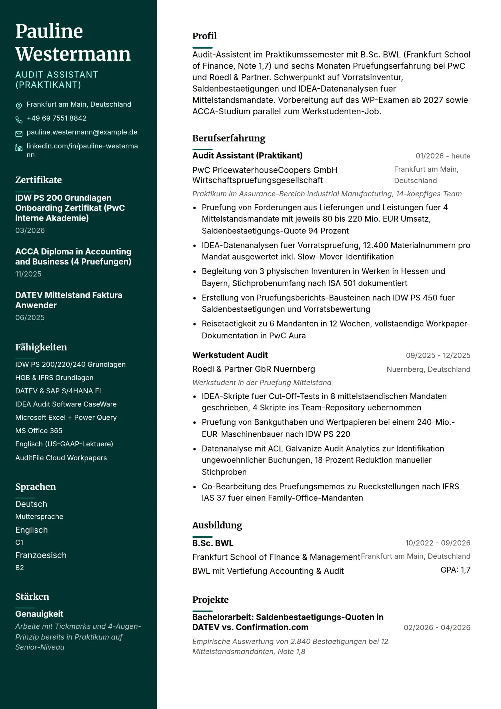 Audit Assistant (Praktikant)