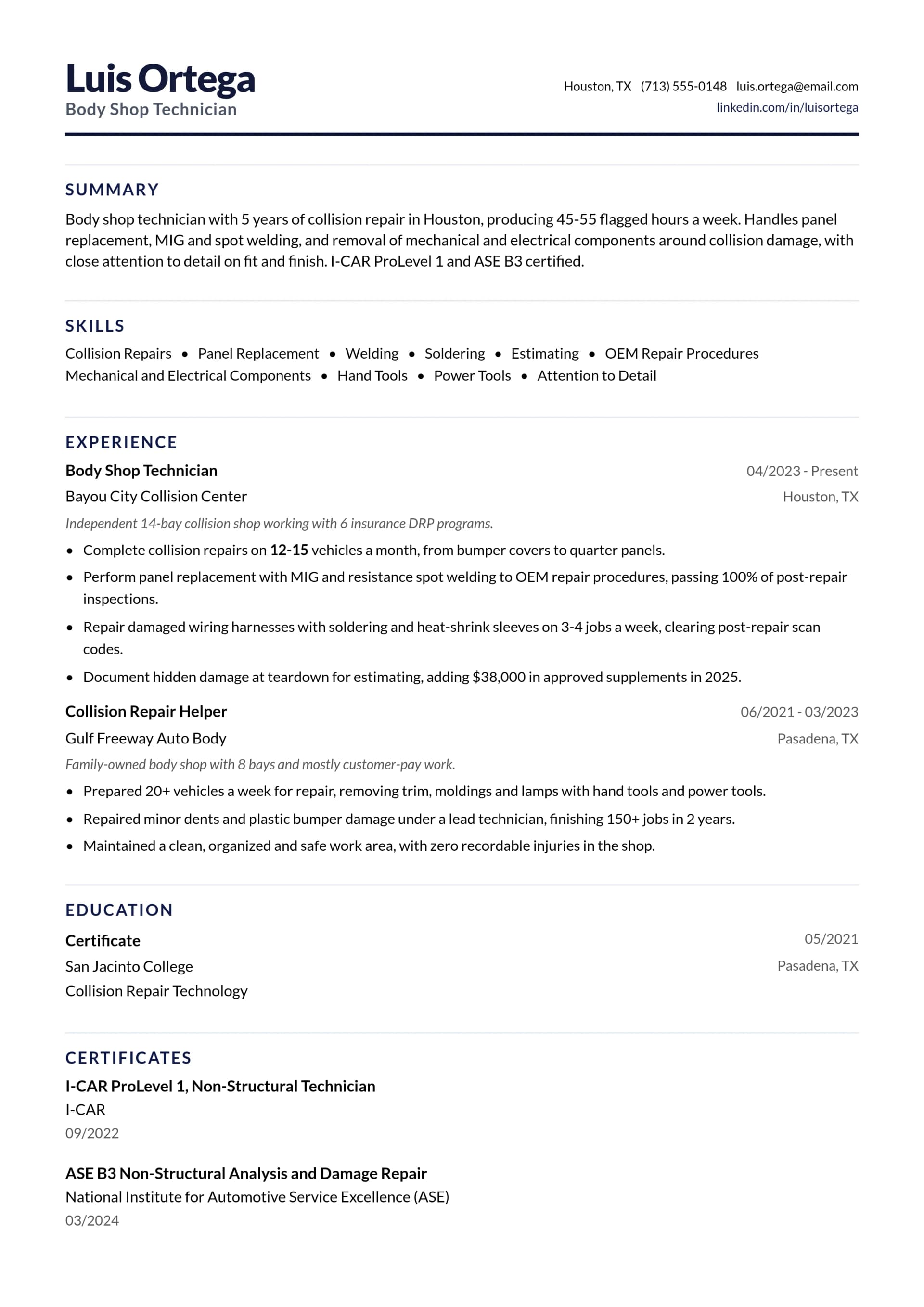 Body Shop Technician