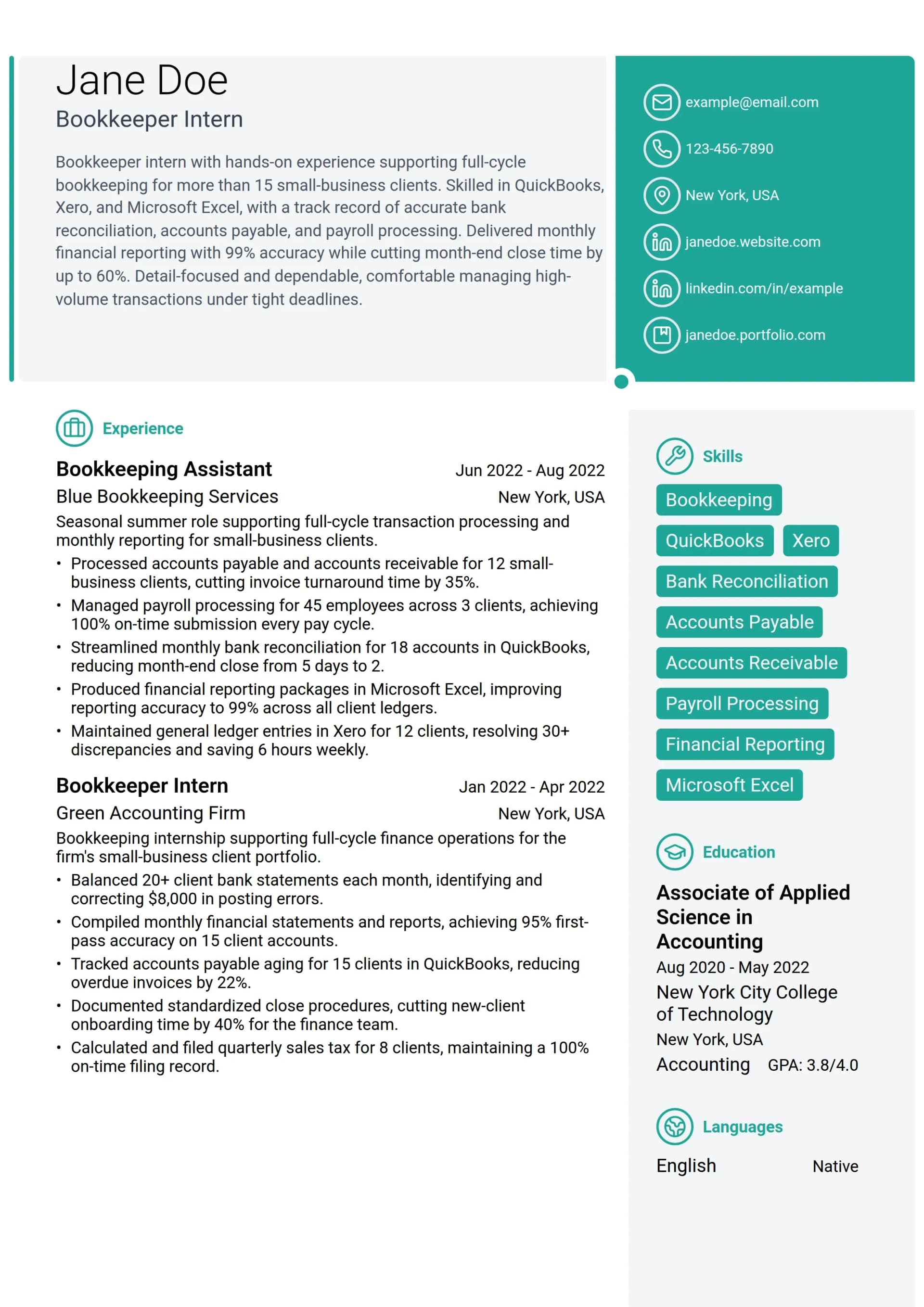 Bookkeeper Intern