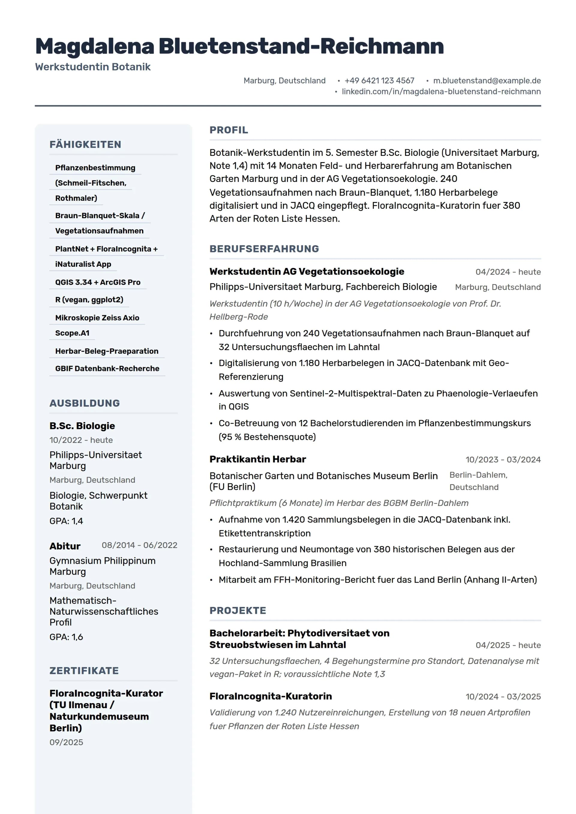 Werkstudent:in Botanik