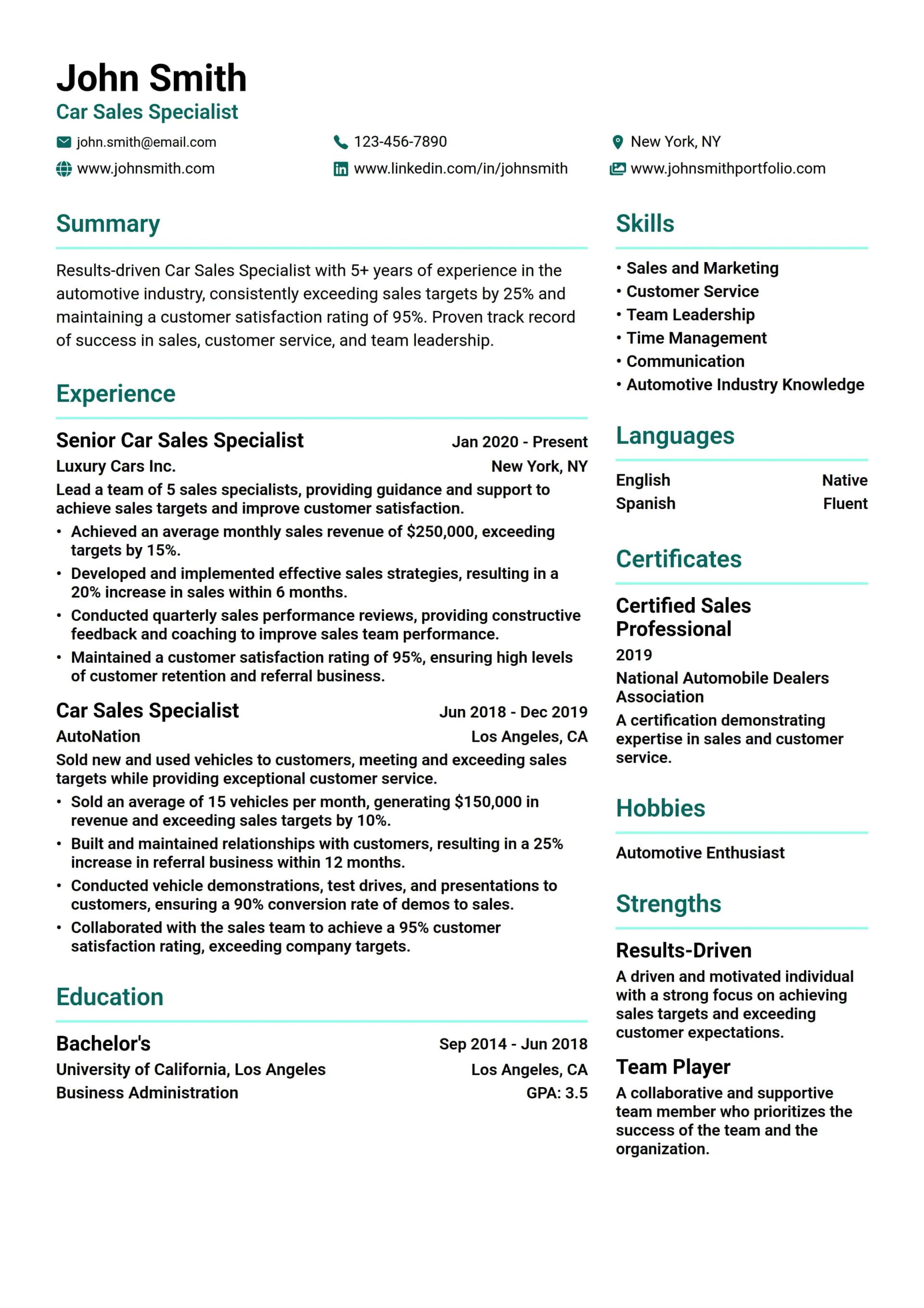 Car Sales Specialist
