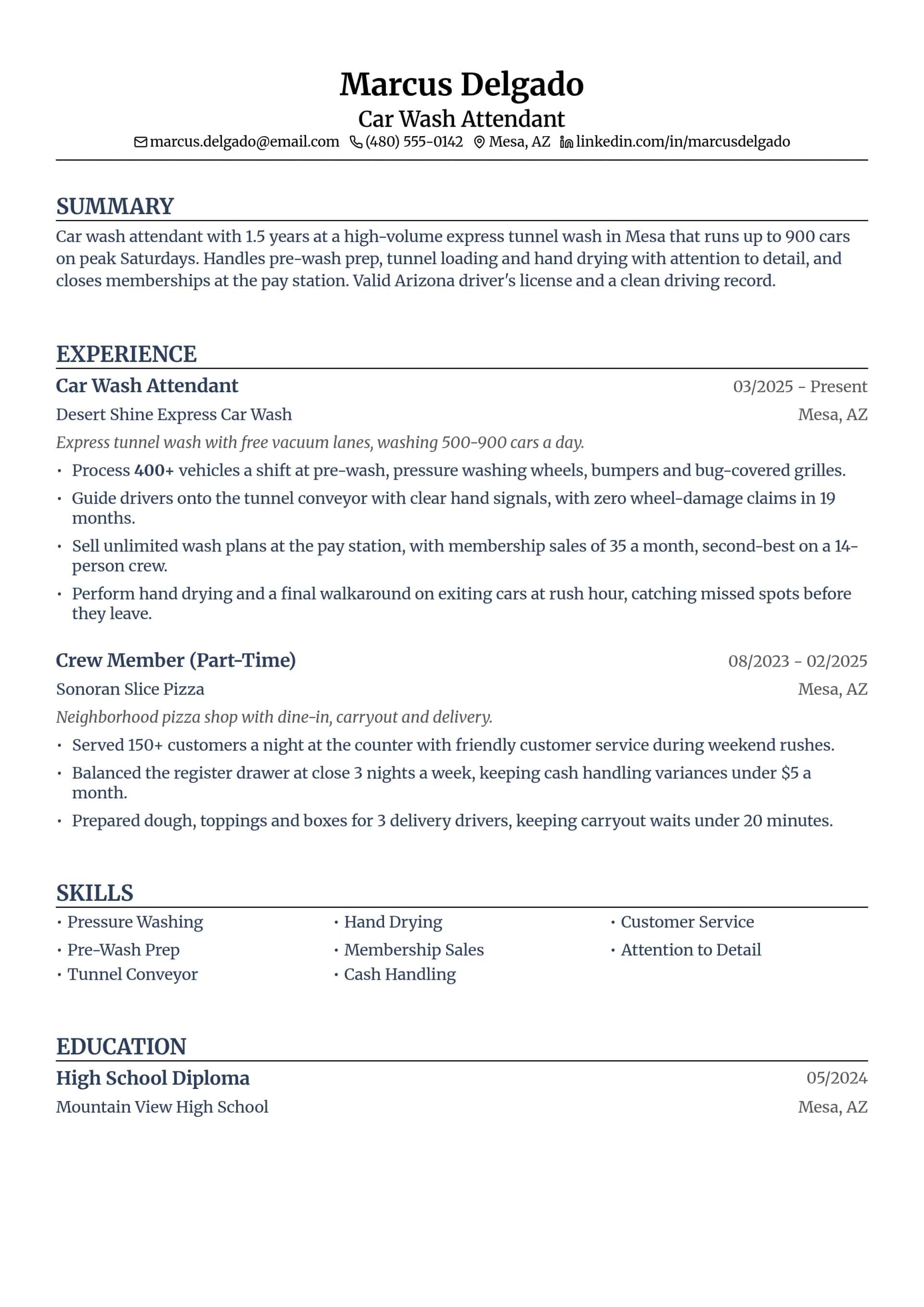 Car Wash Attendant