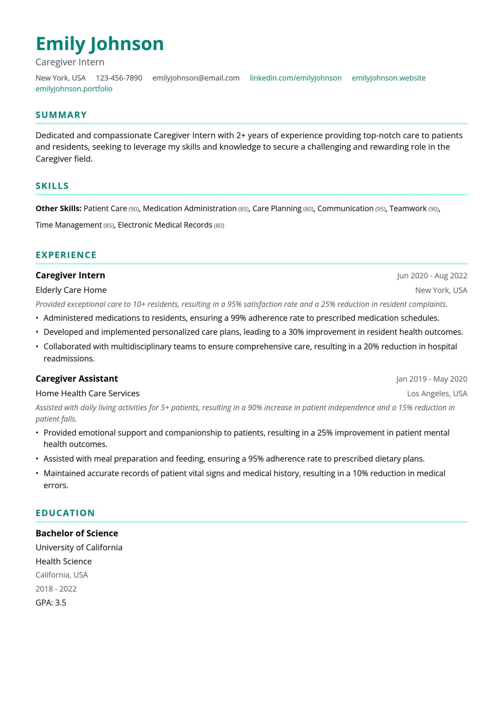 Caregiver Intern