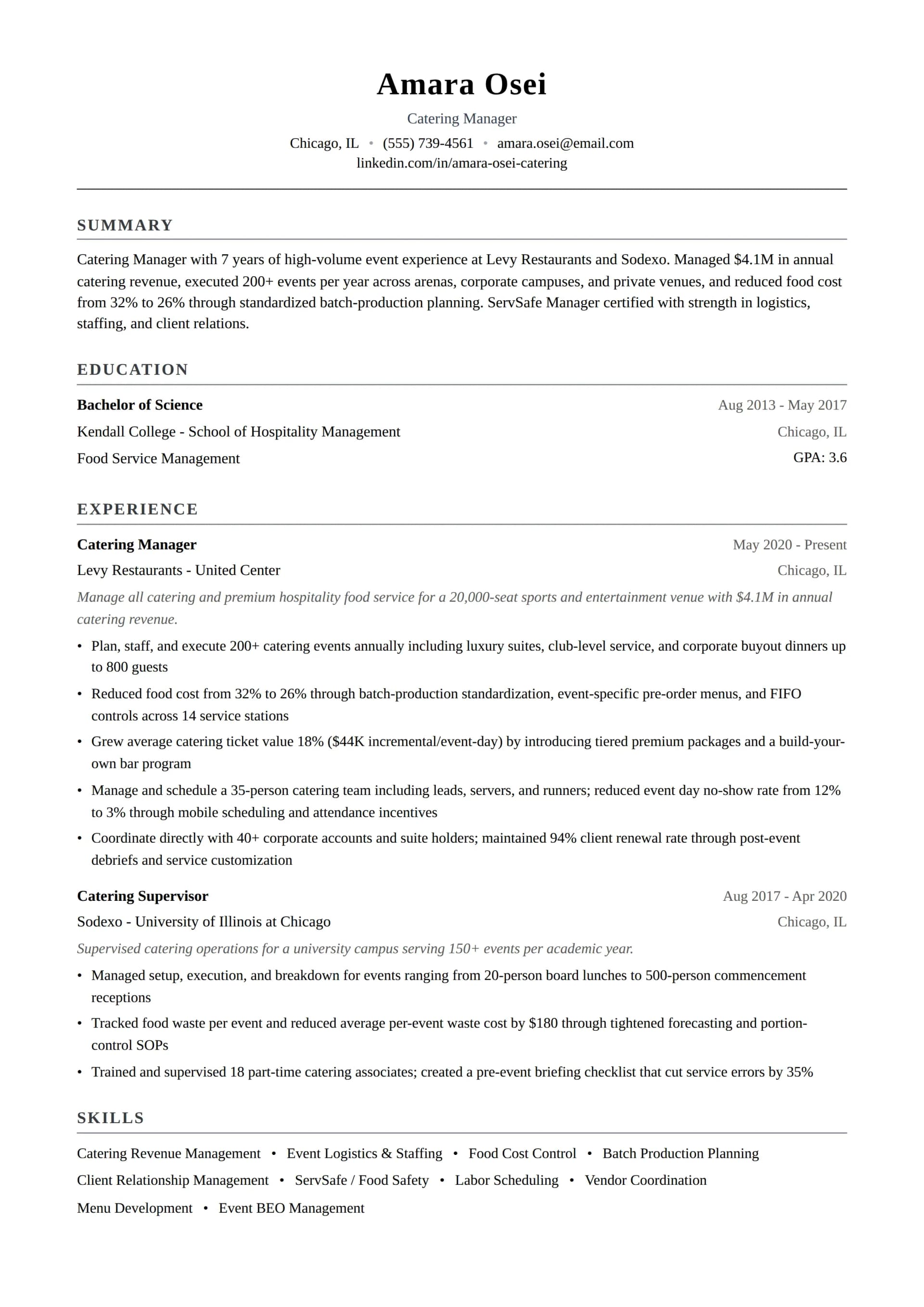 Catering Manager