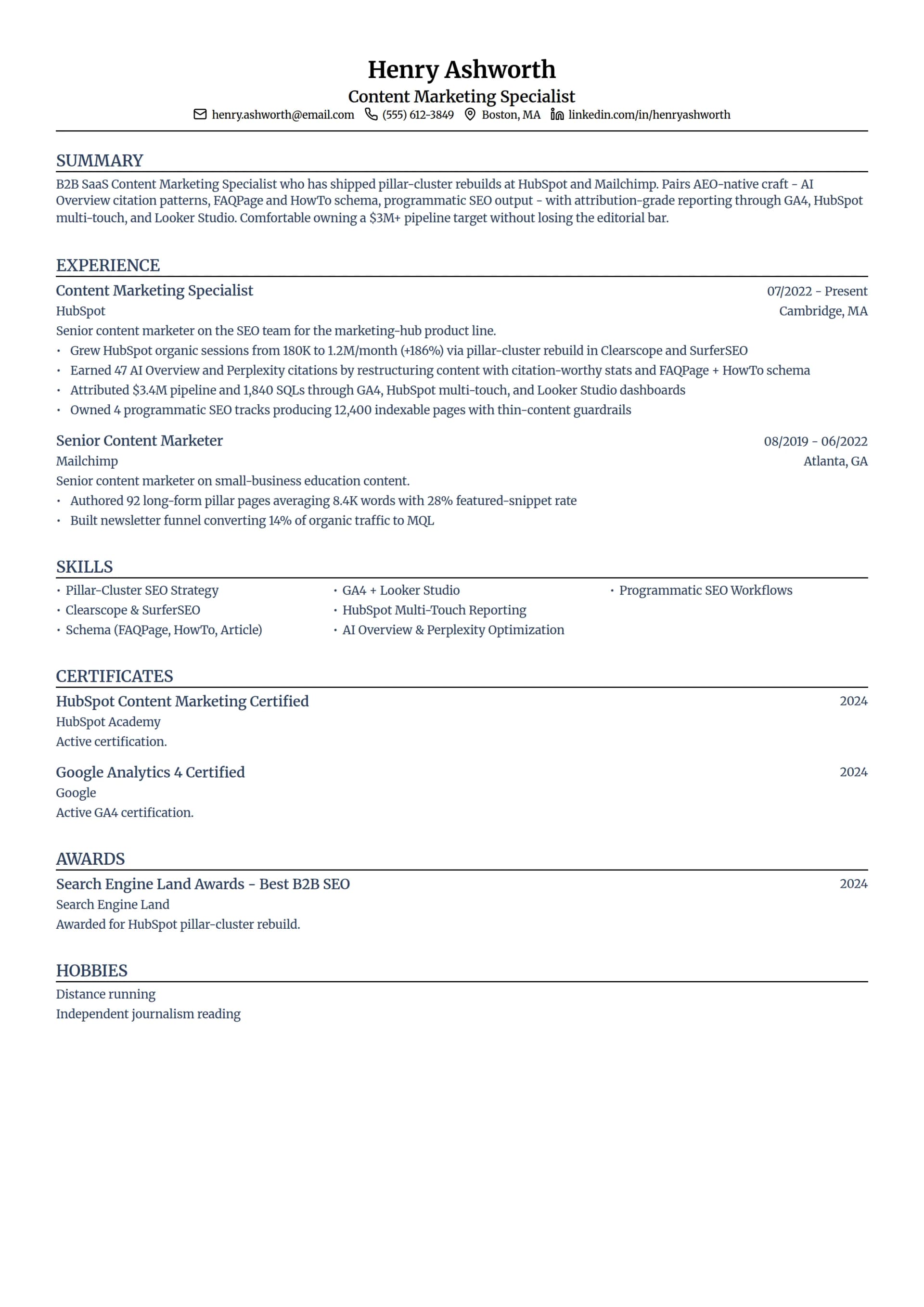 Content Marketing Specialist