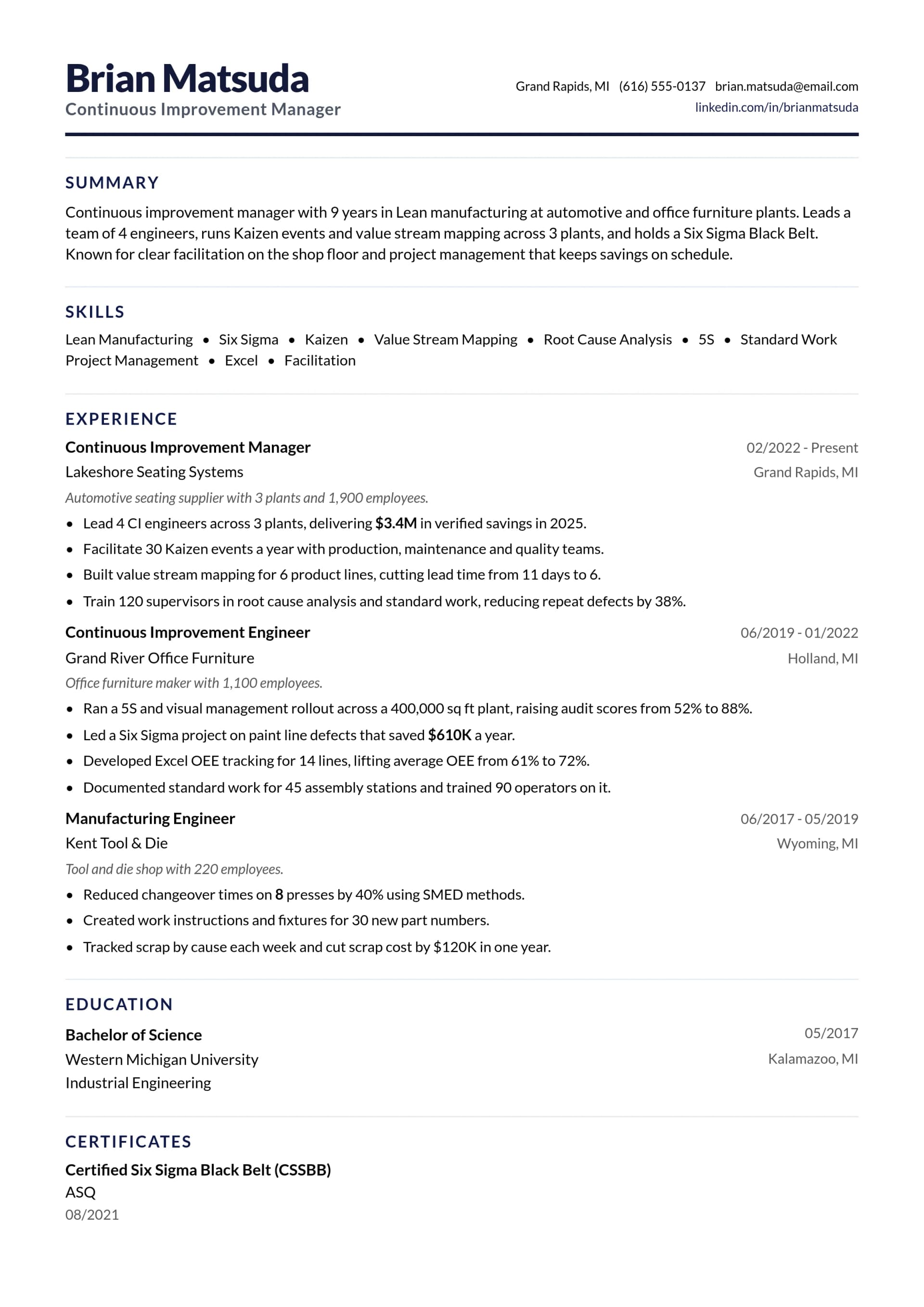Continuous Improvement Manager