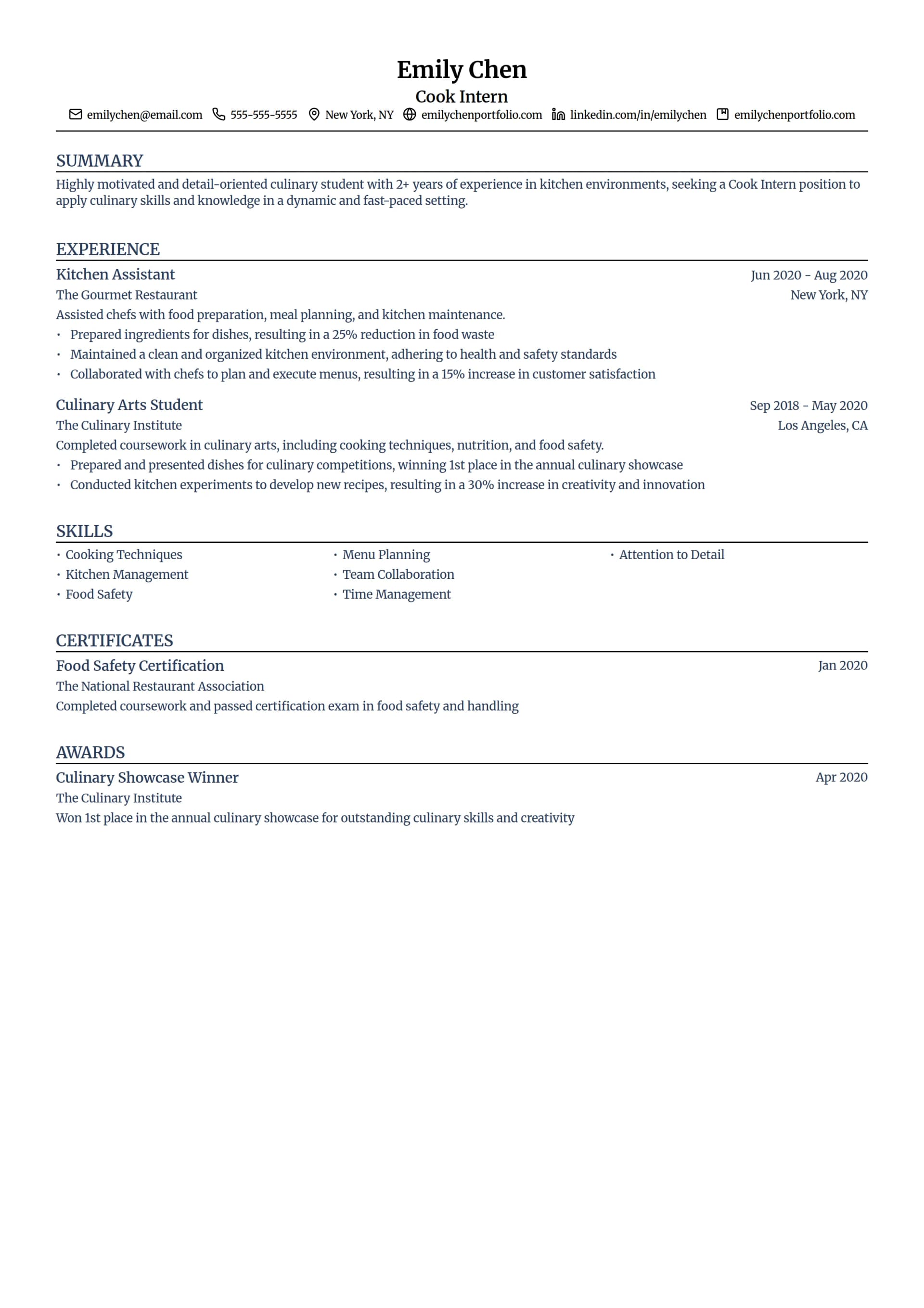 Cook Intern