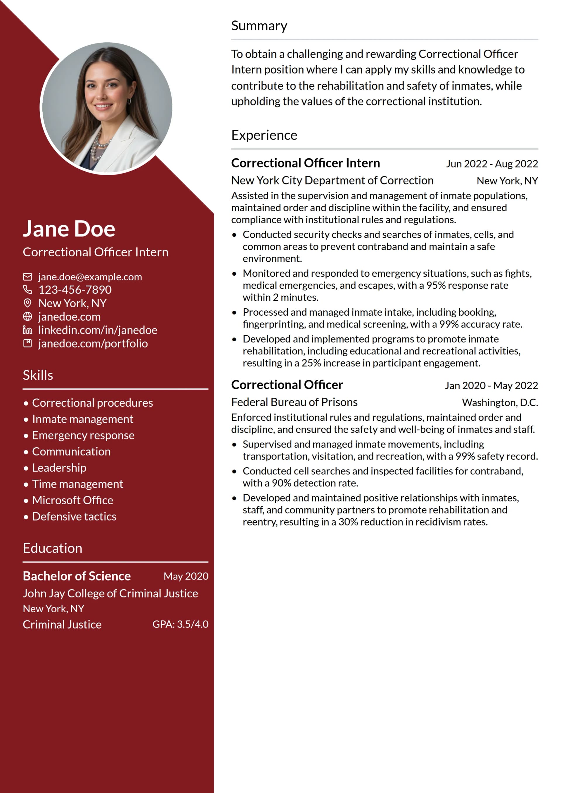 Correctional Officer Intern