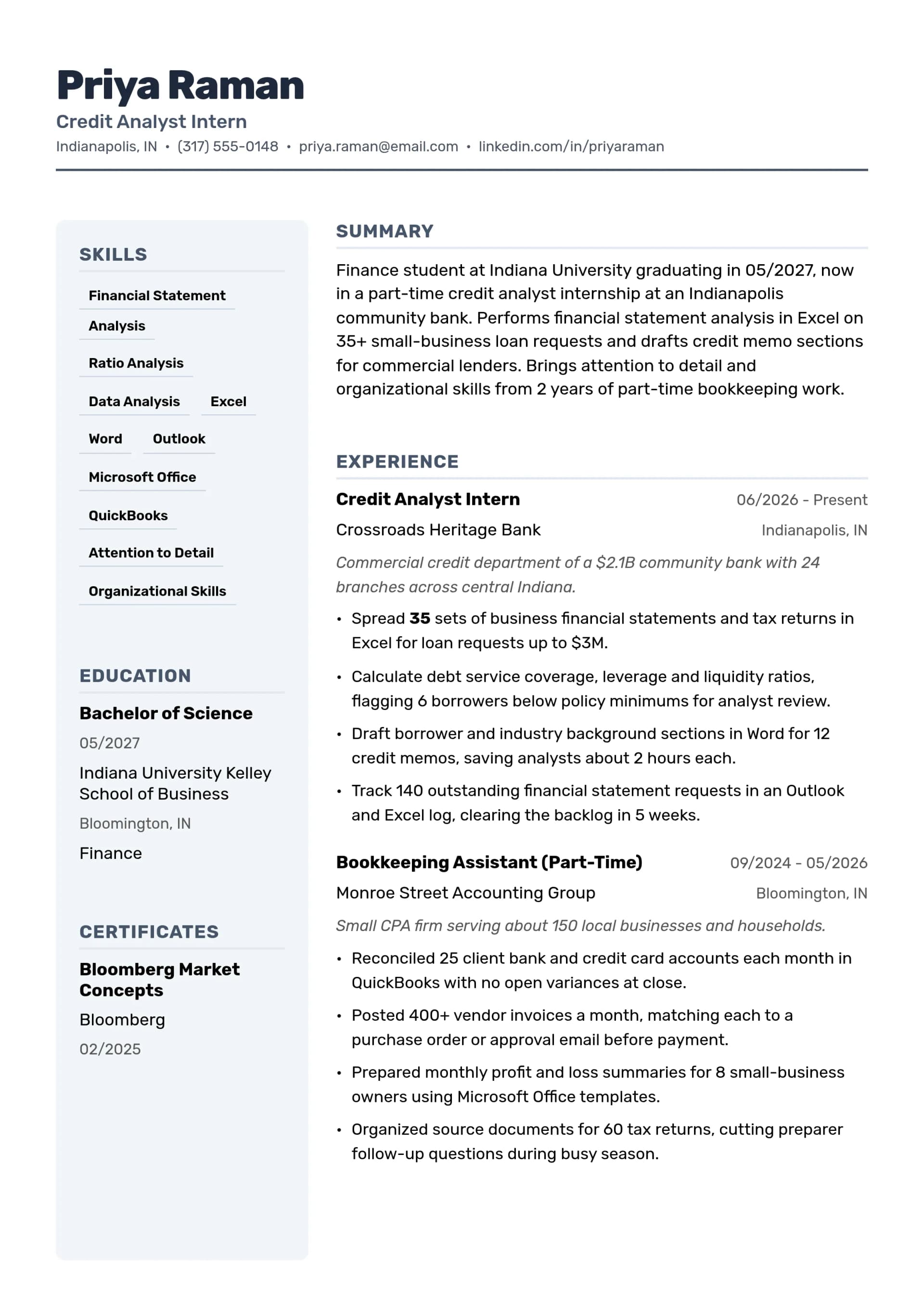 Credit Analyst Intern