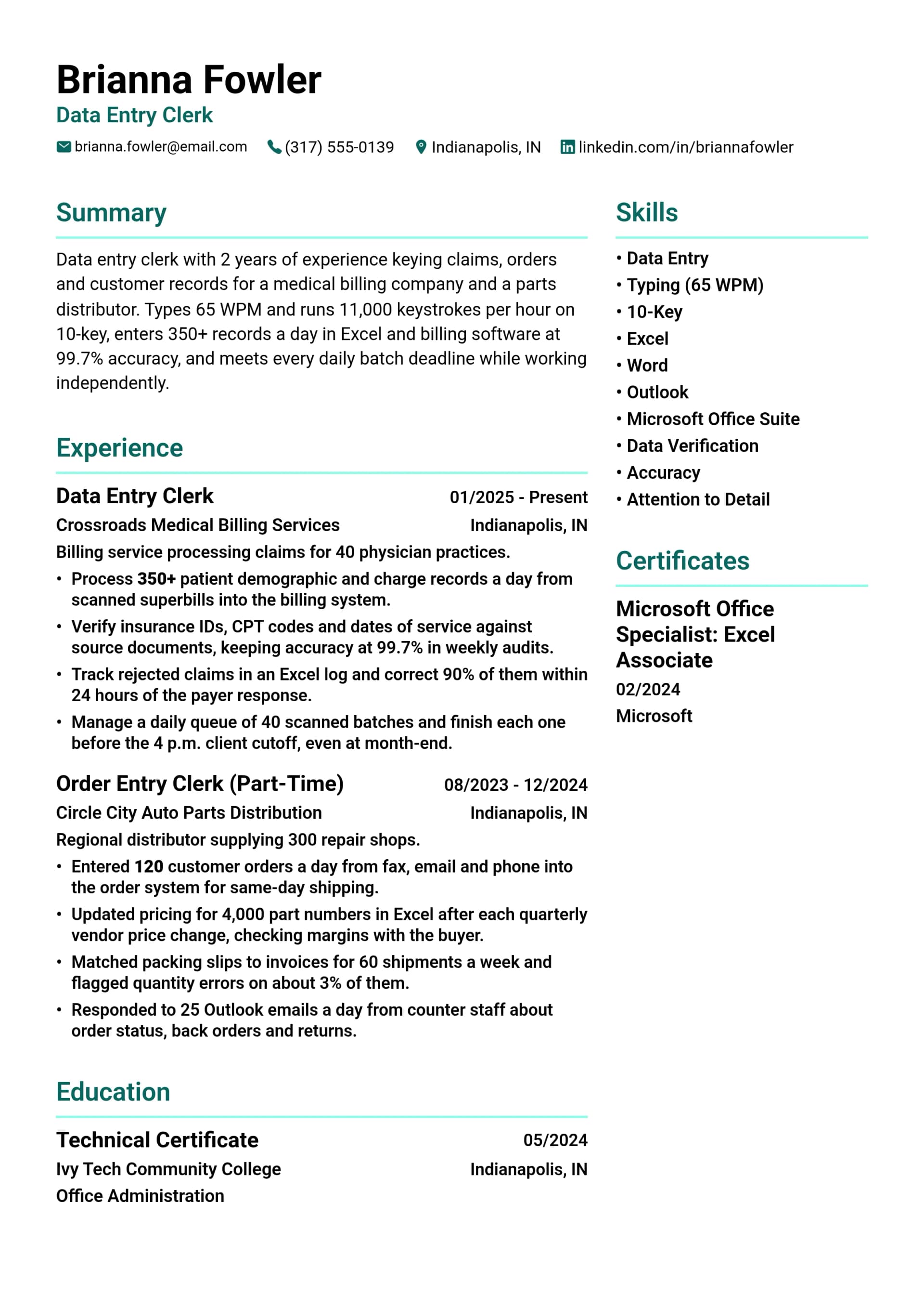Data Entry Clerk