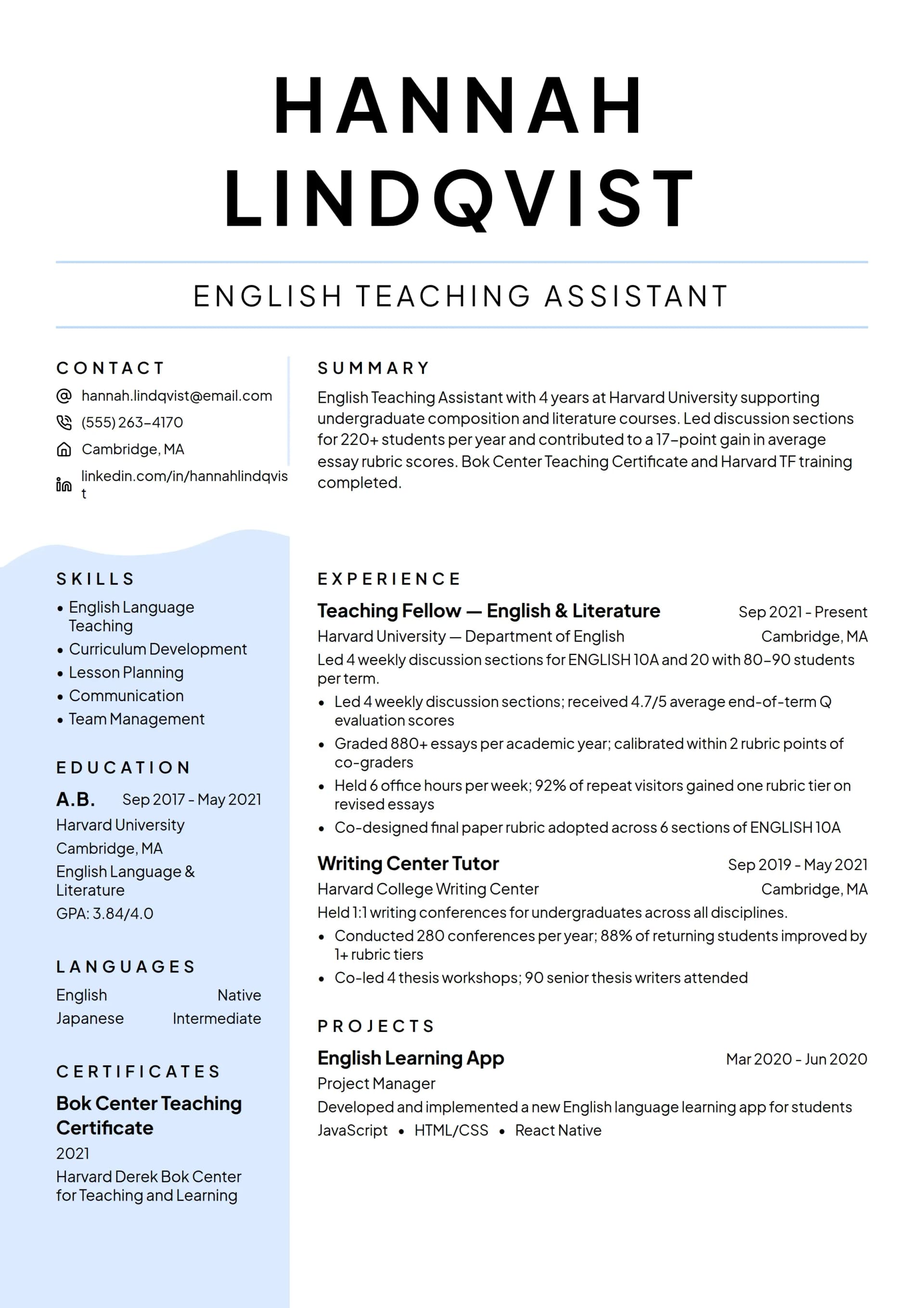 English Teaching Assistant