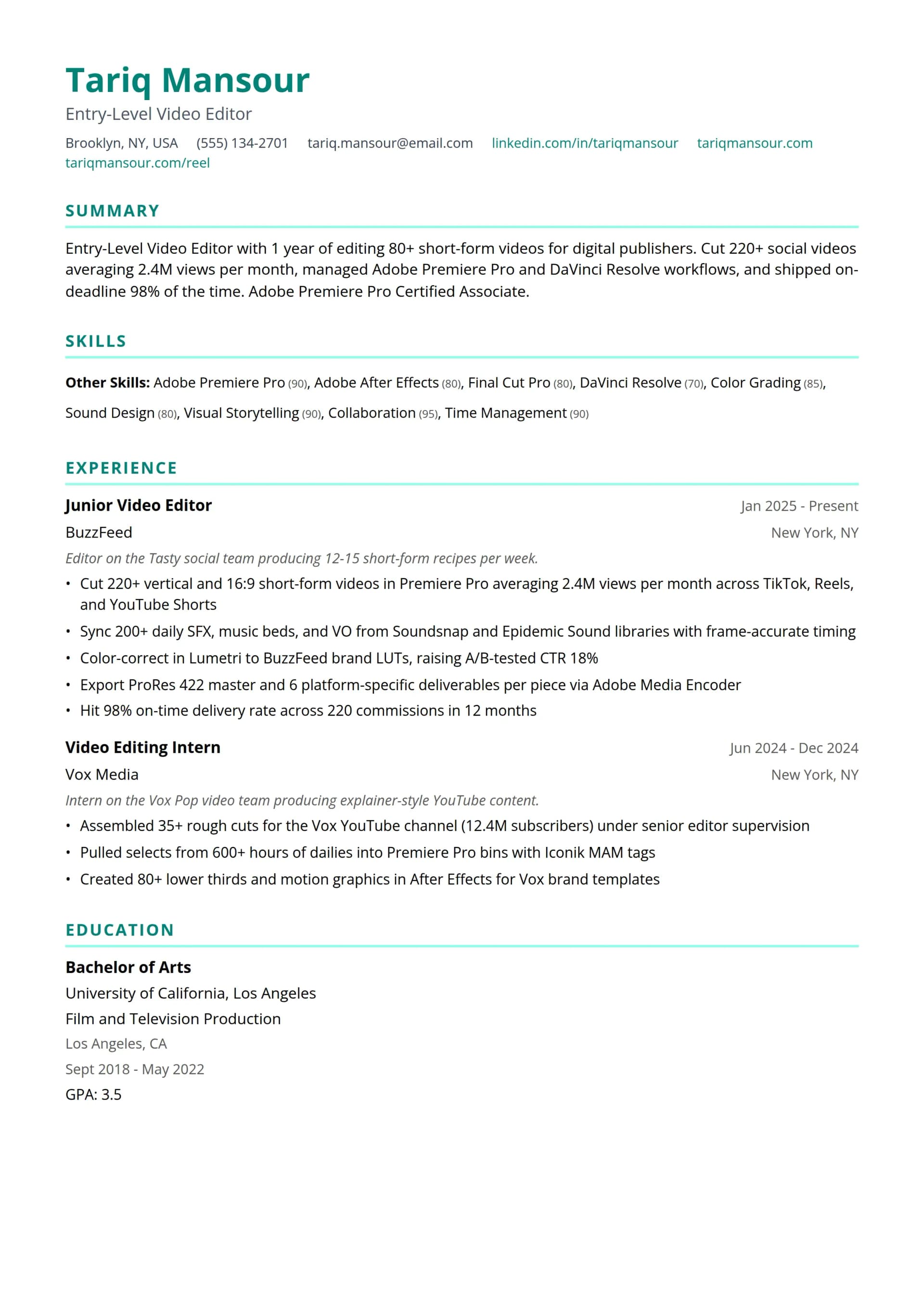 Entry-Level Video Editor