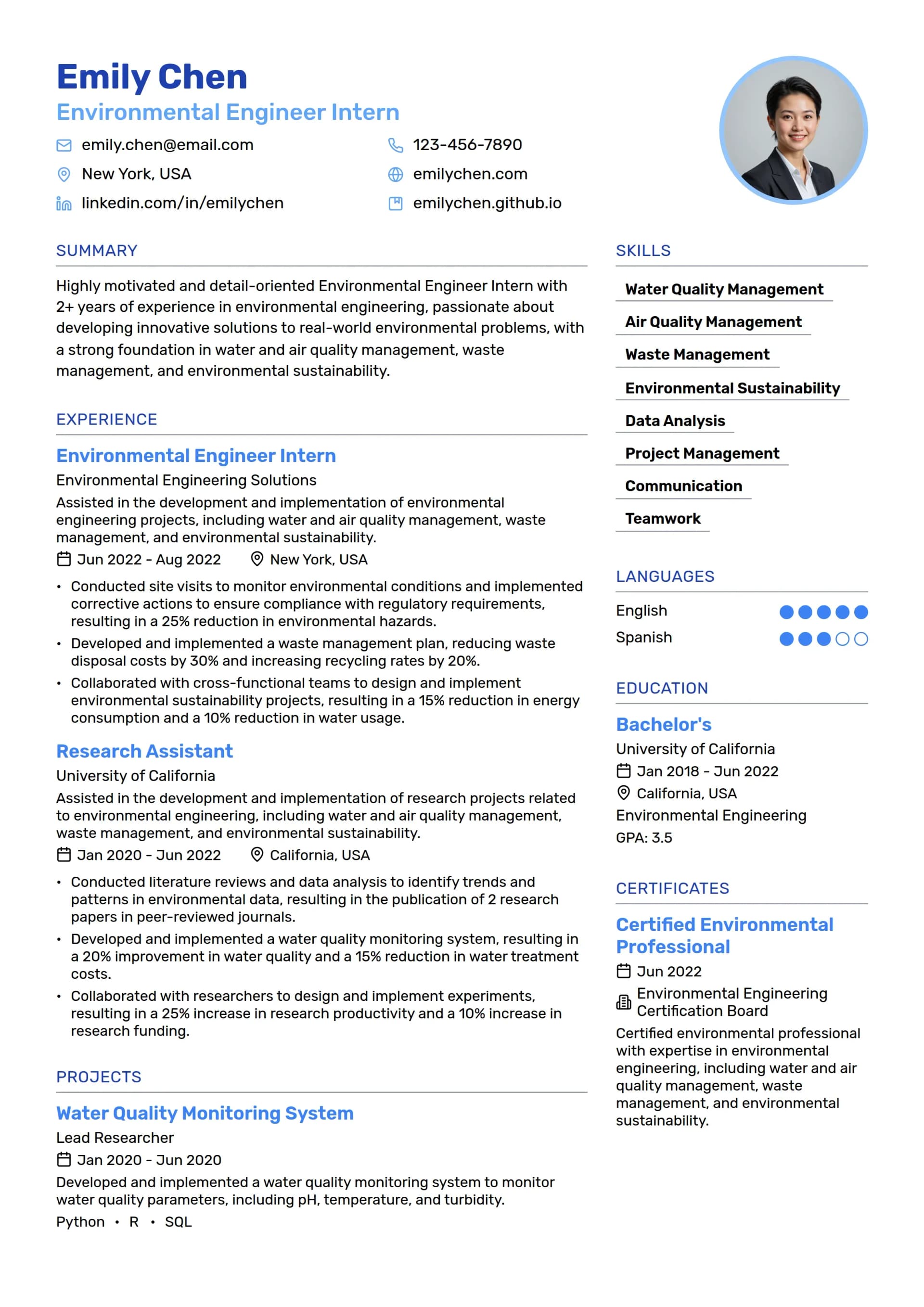 Environmental Engineer Intern