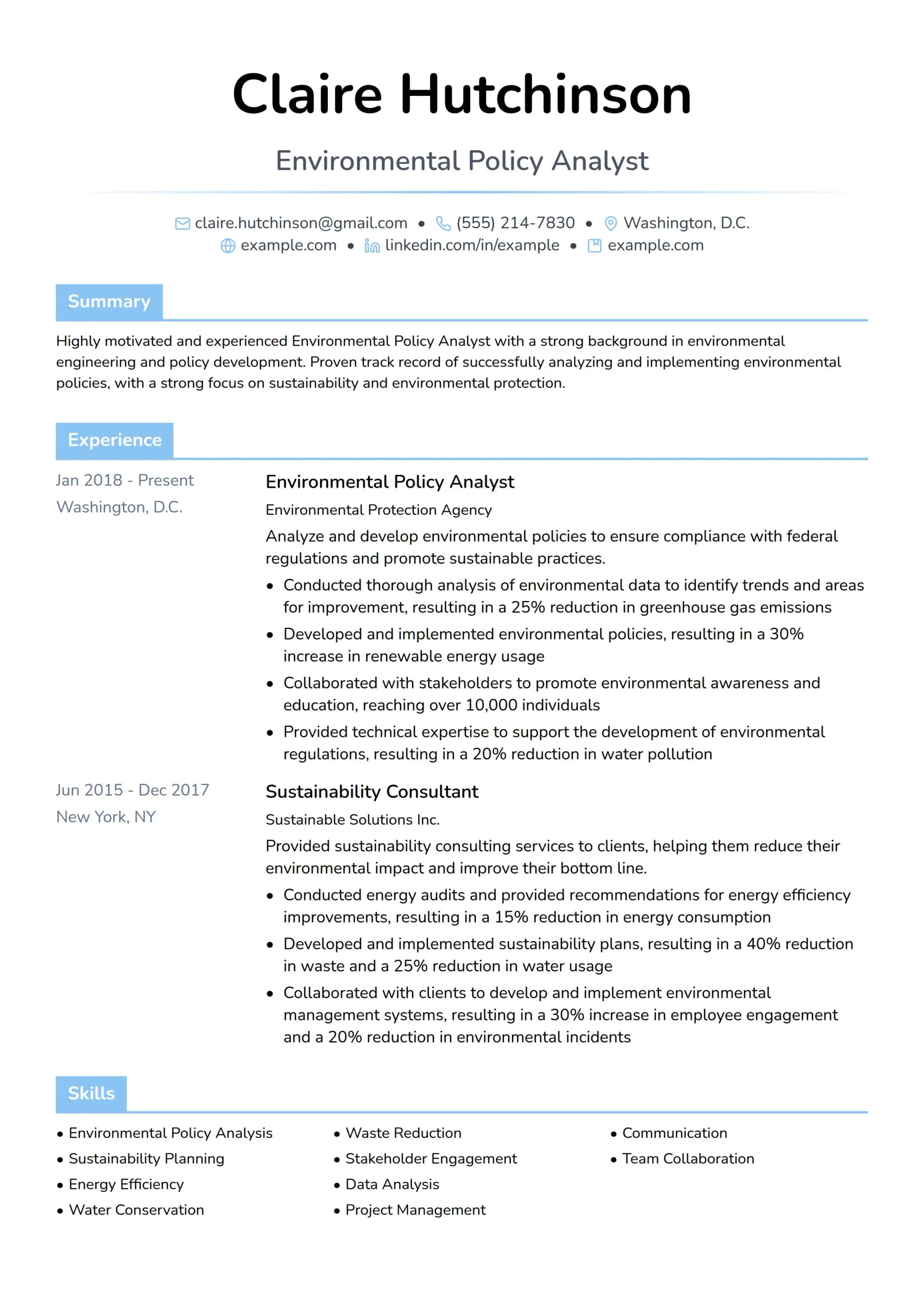 Environmental Policy Analyst