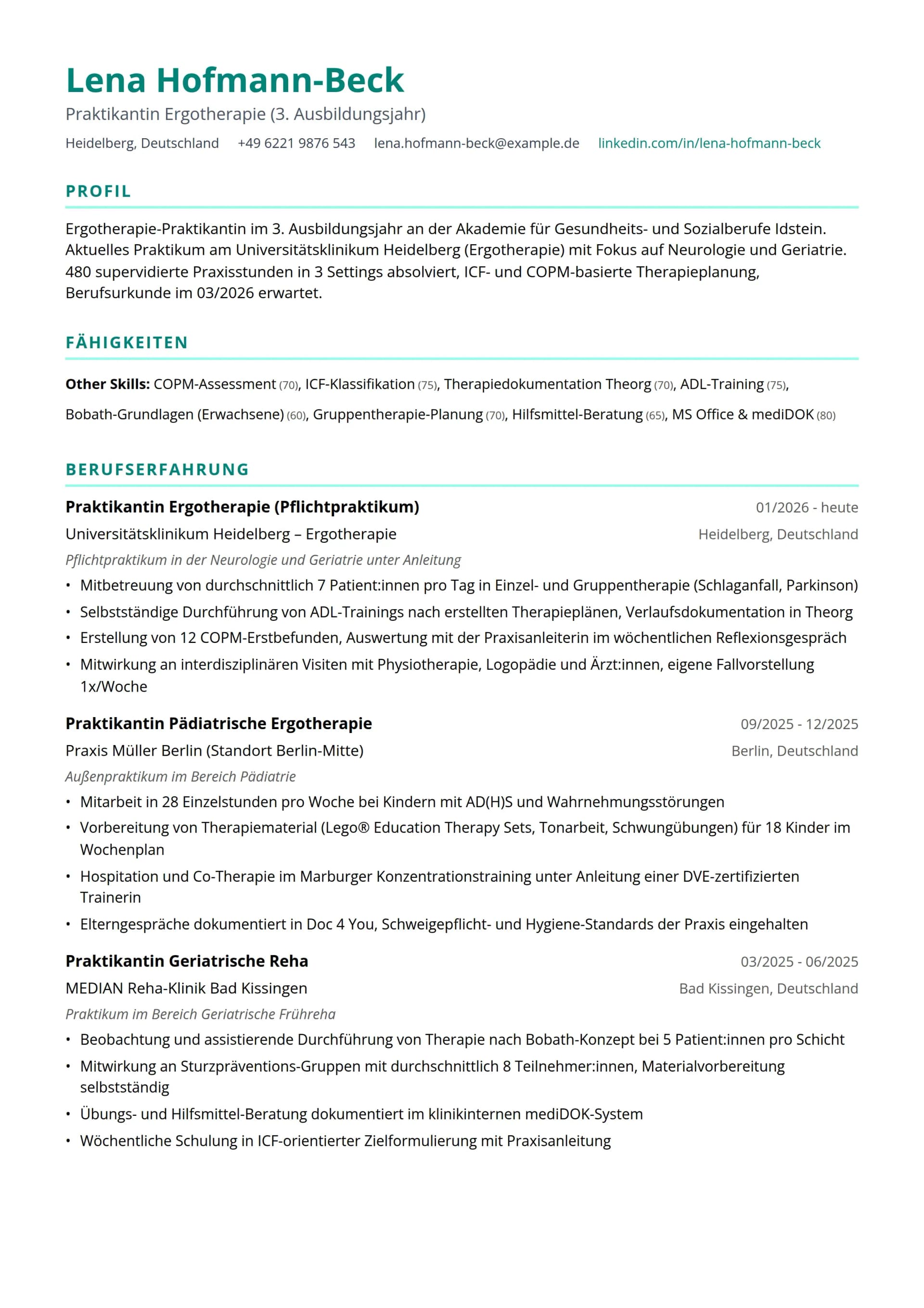 Praktikant:in Ergotherapie