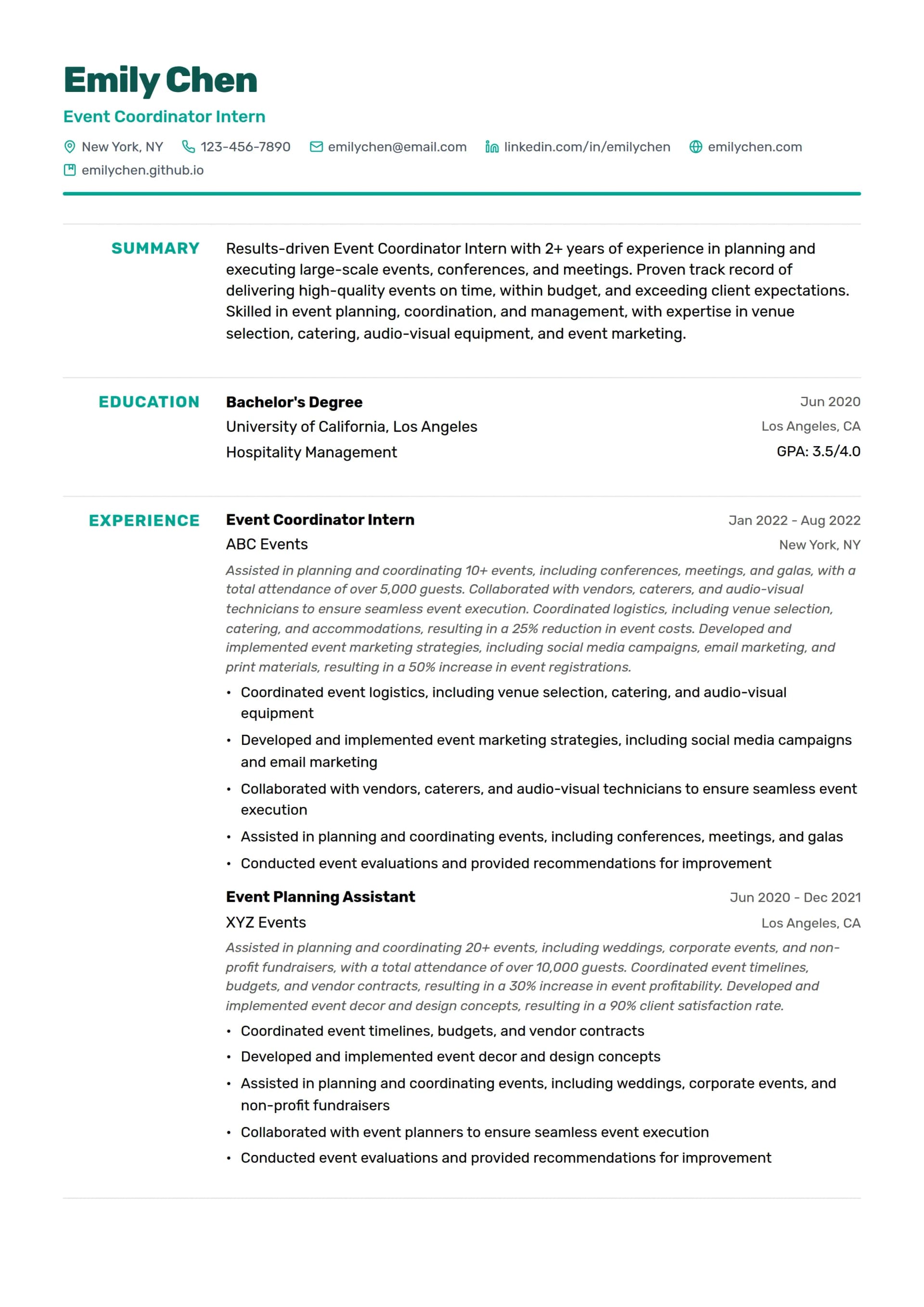 Event Coordinator Intern