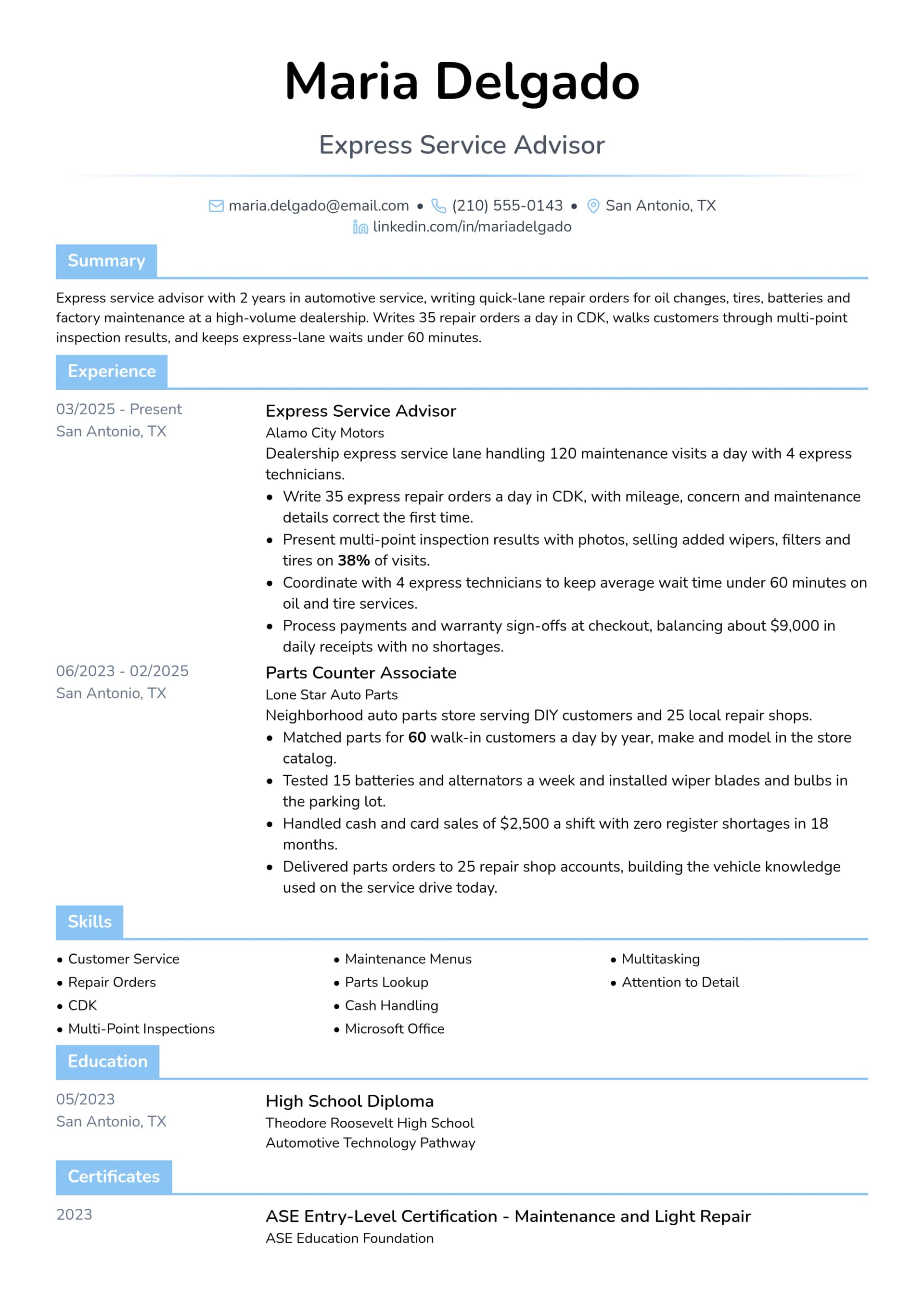 Express Service Advisor