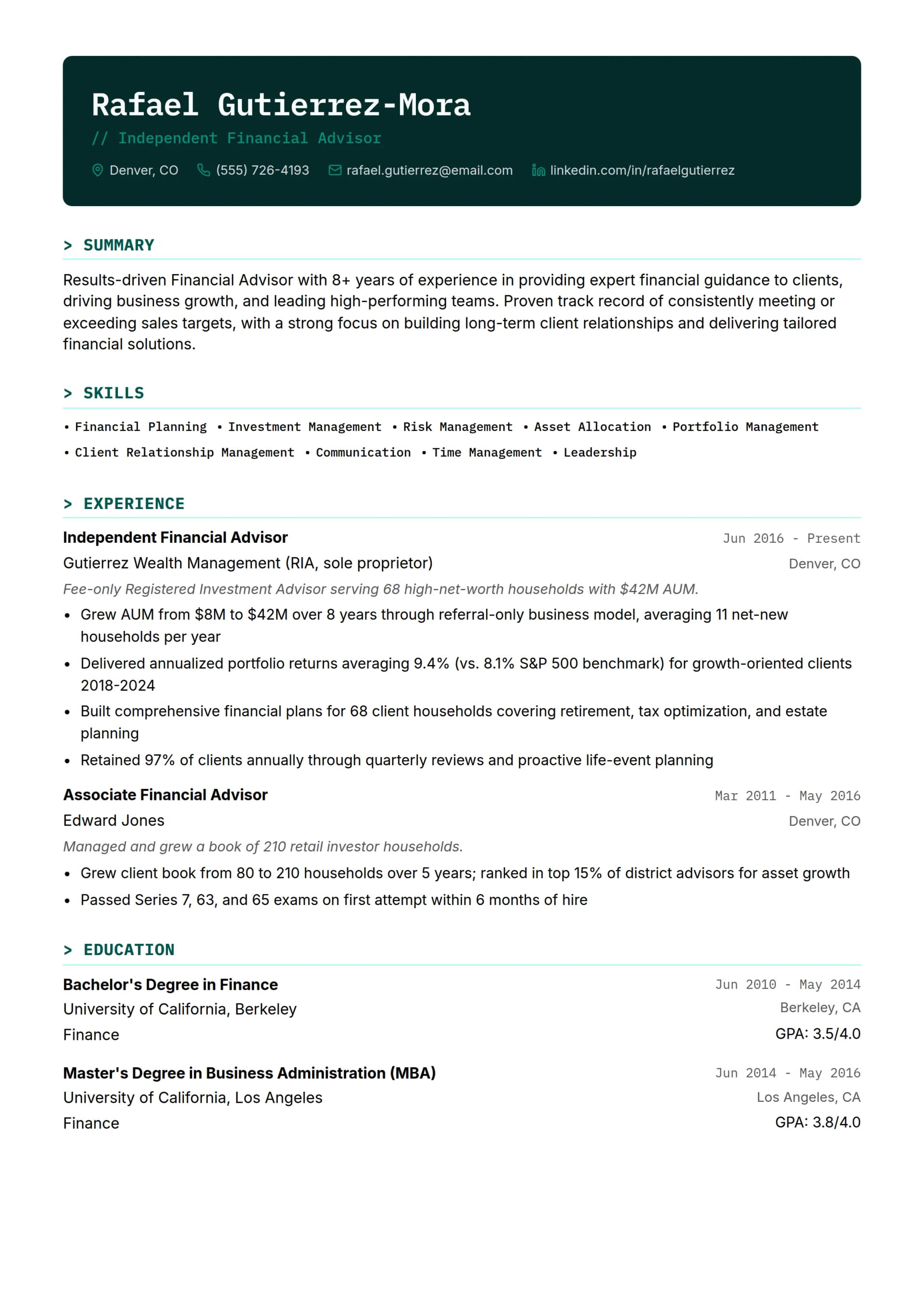Financial Advisor