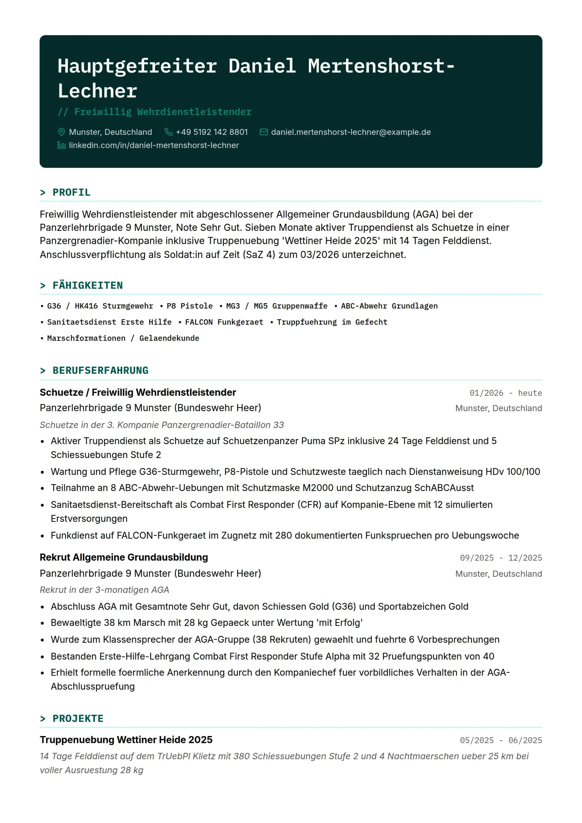 Freiwillig Wehrdienstleistender (FWDL)