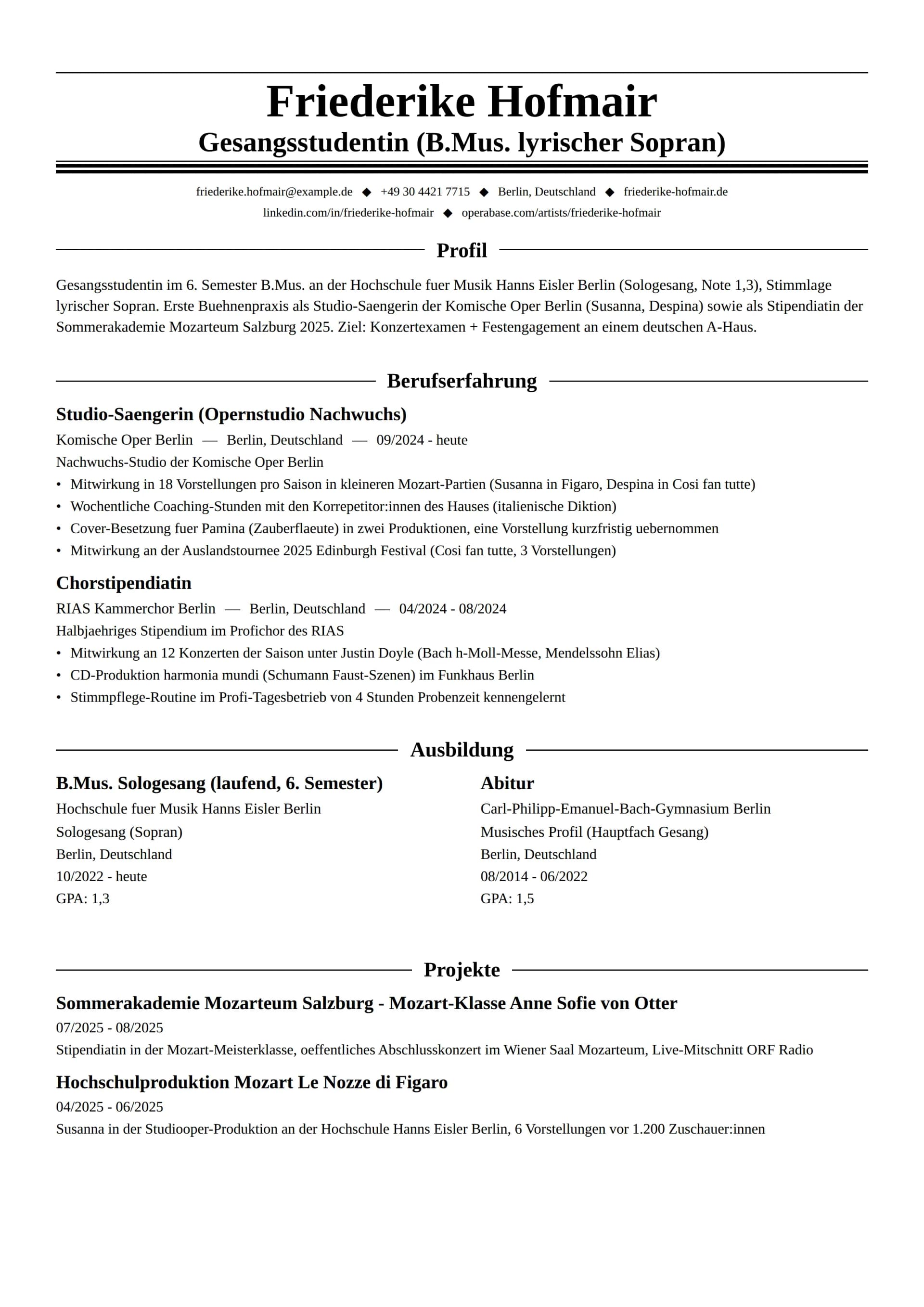 Gesangsstudent:in (Opernfach)