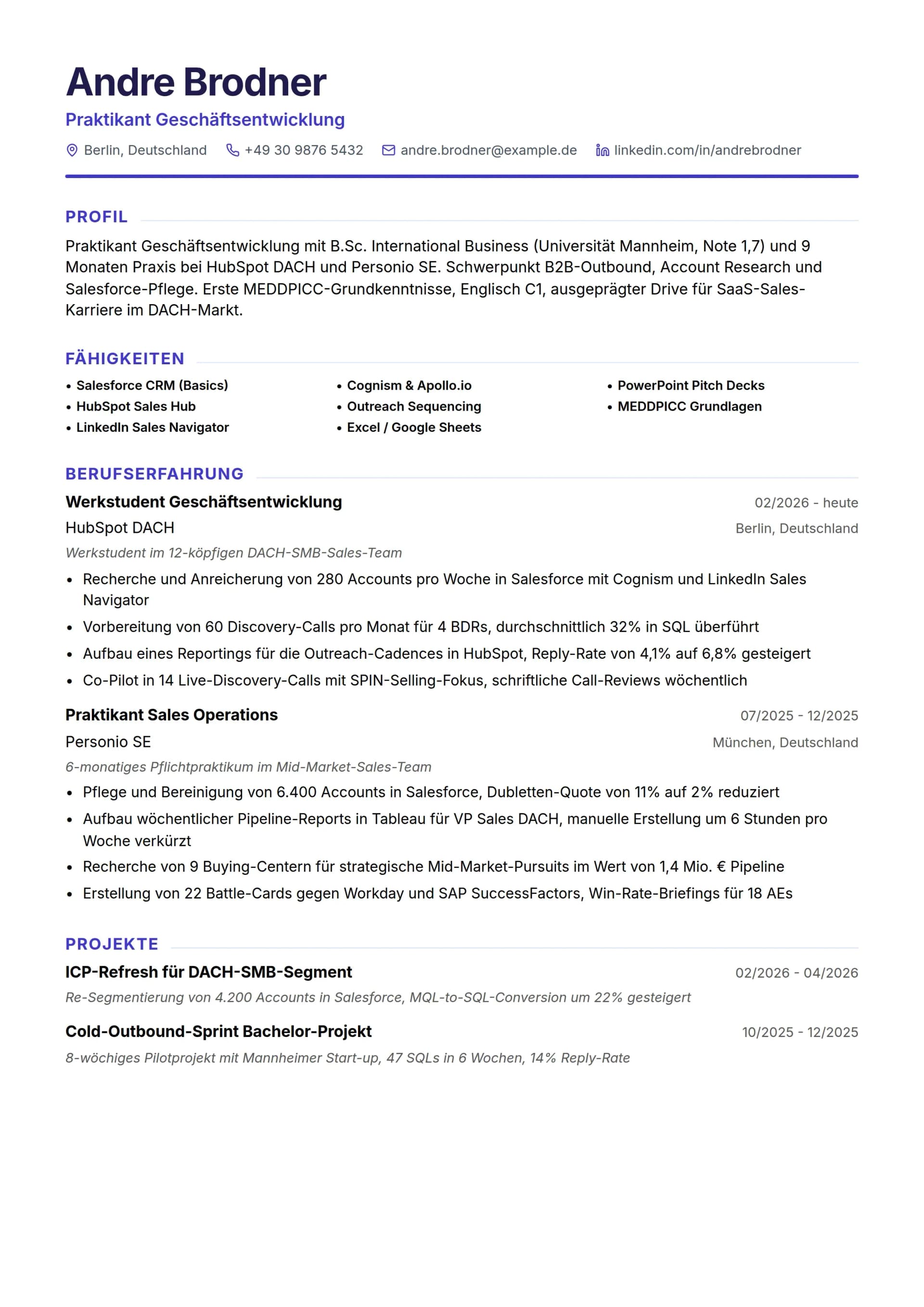 Business Development Praktikant