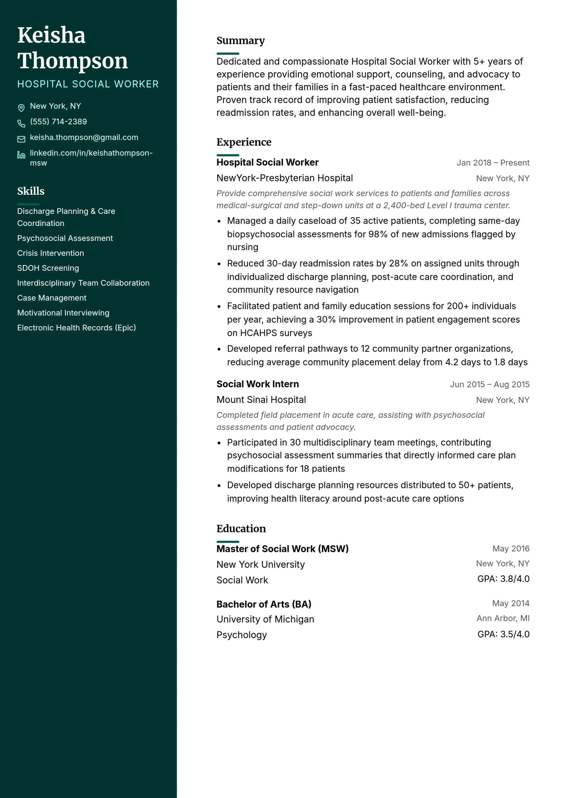 Hospital Social Worker