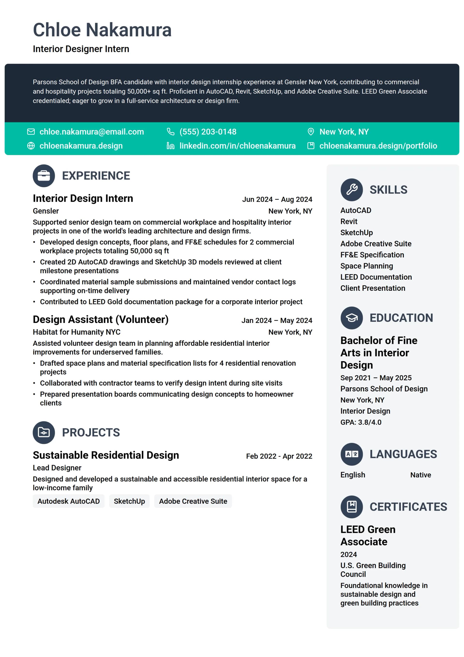 Interior Designer Intern