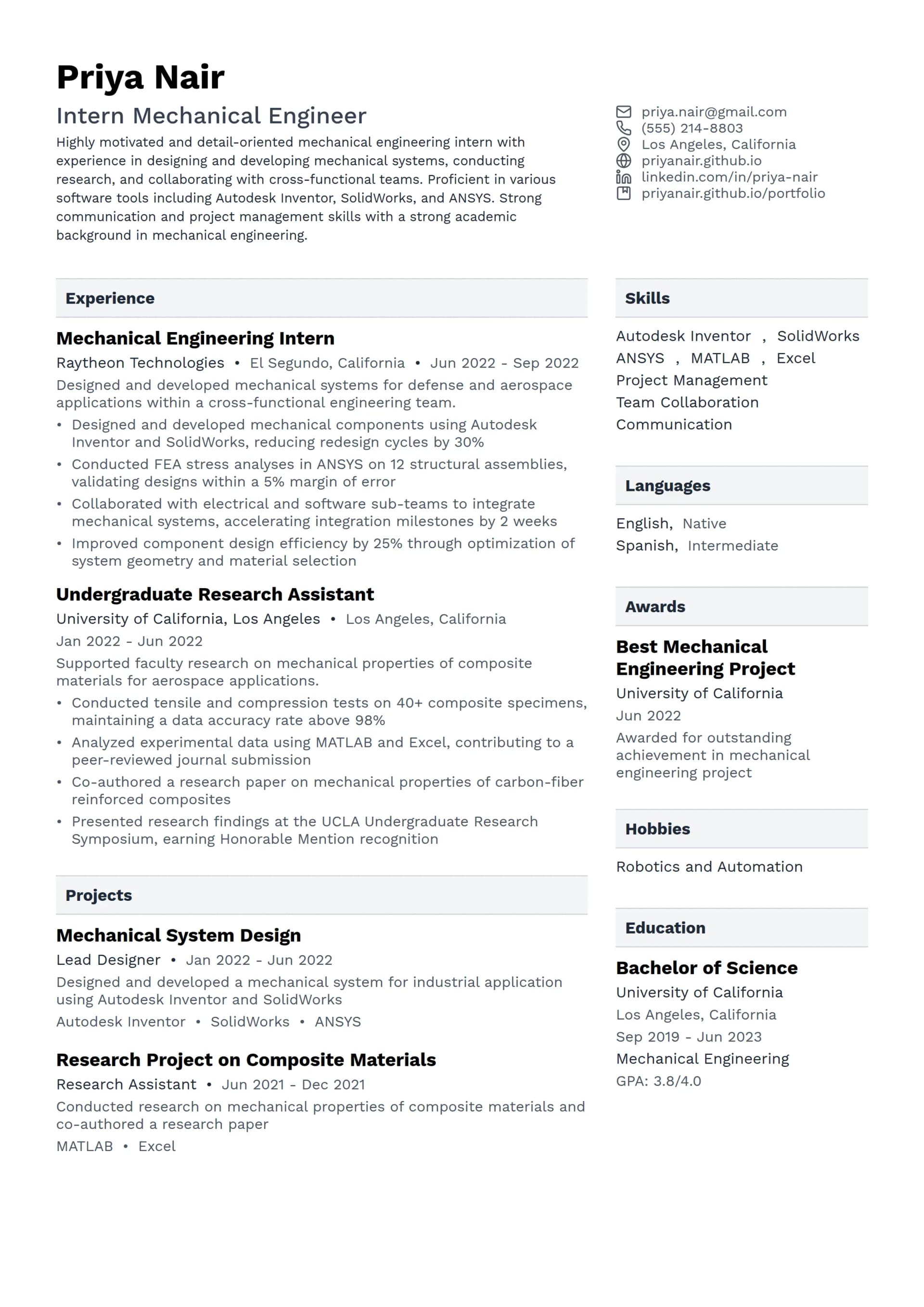 Intern Mechanical Engineer